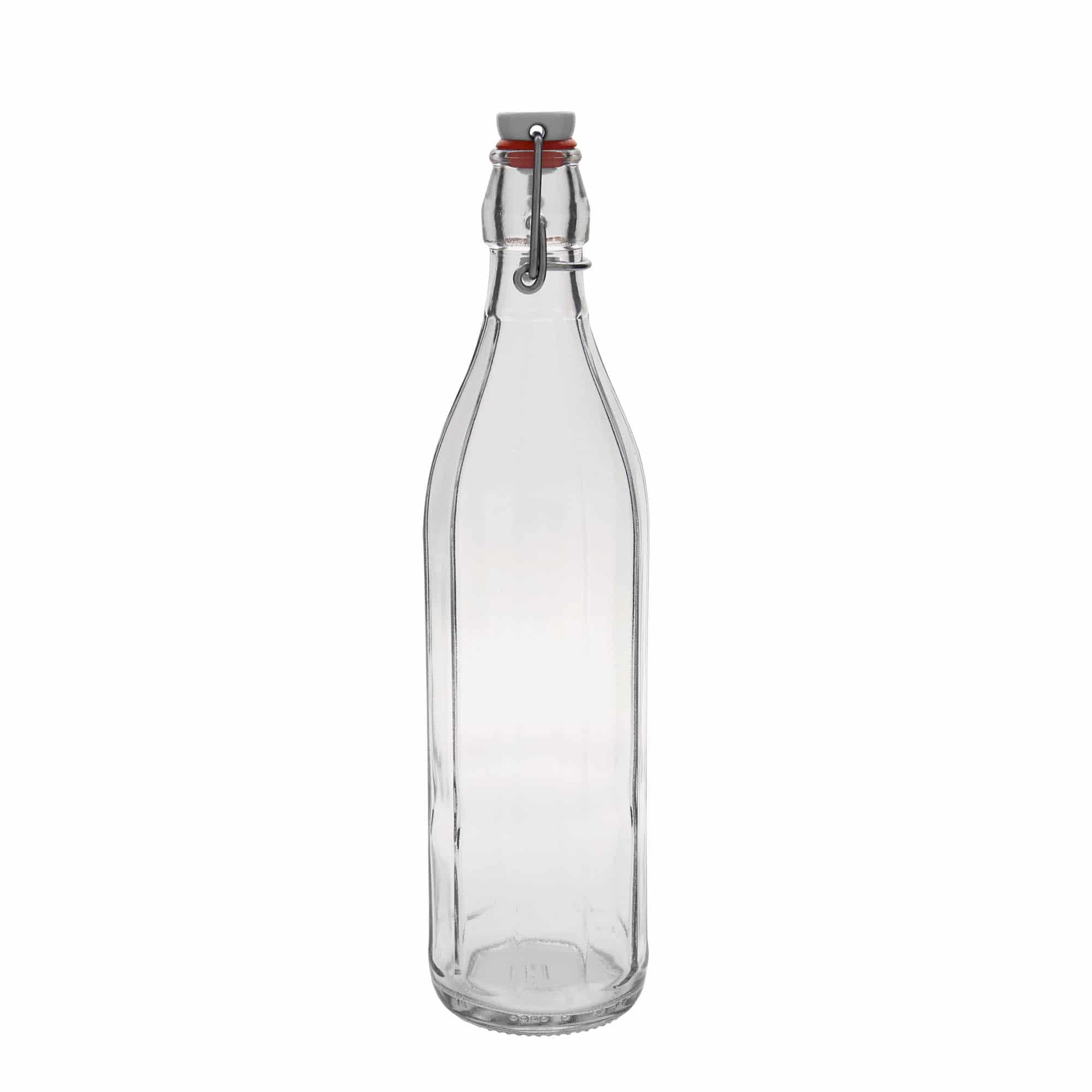 750 ml glass bottle ‘Bravo’, decagonal, opening: swing top closure