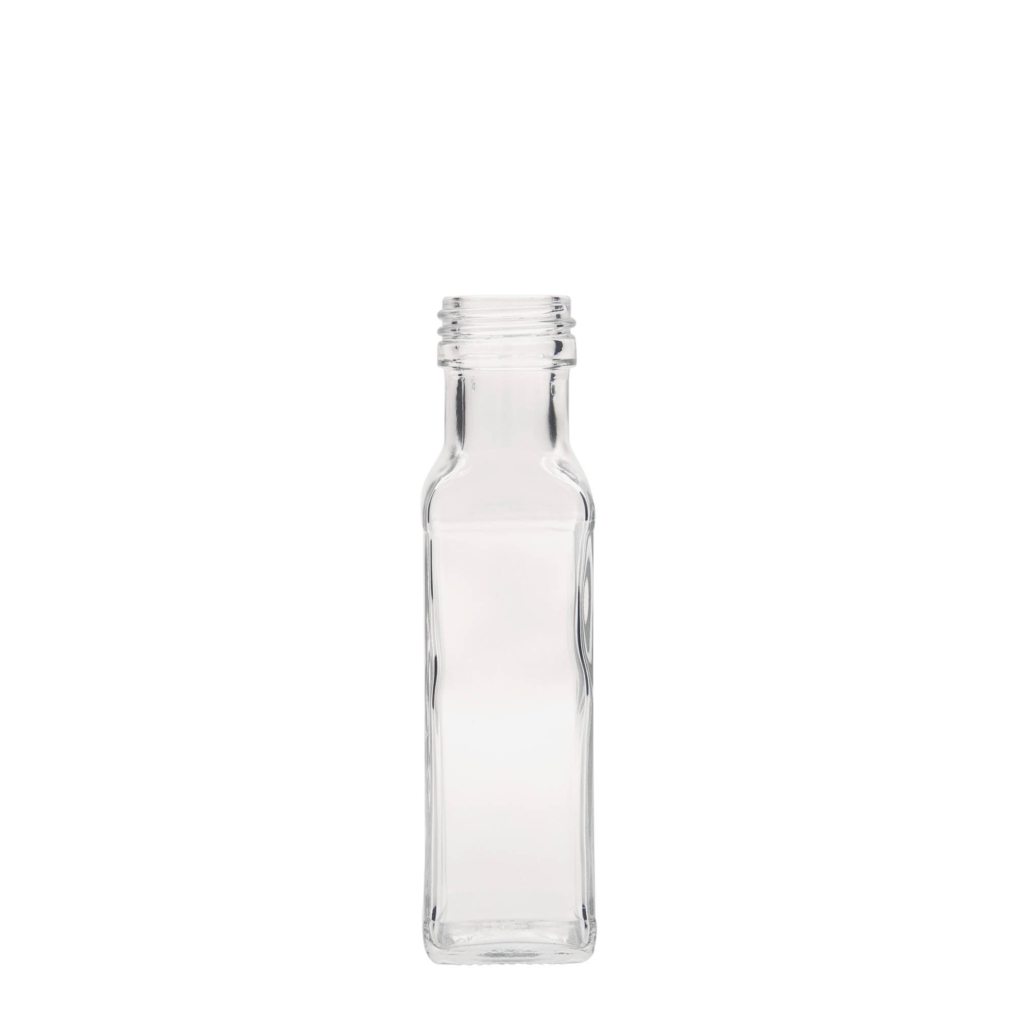 100 ml glass bottle 'Marasca', square, opening: PP 31.5