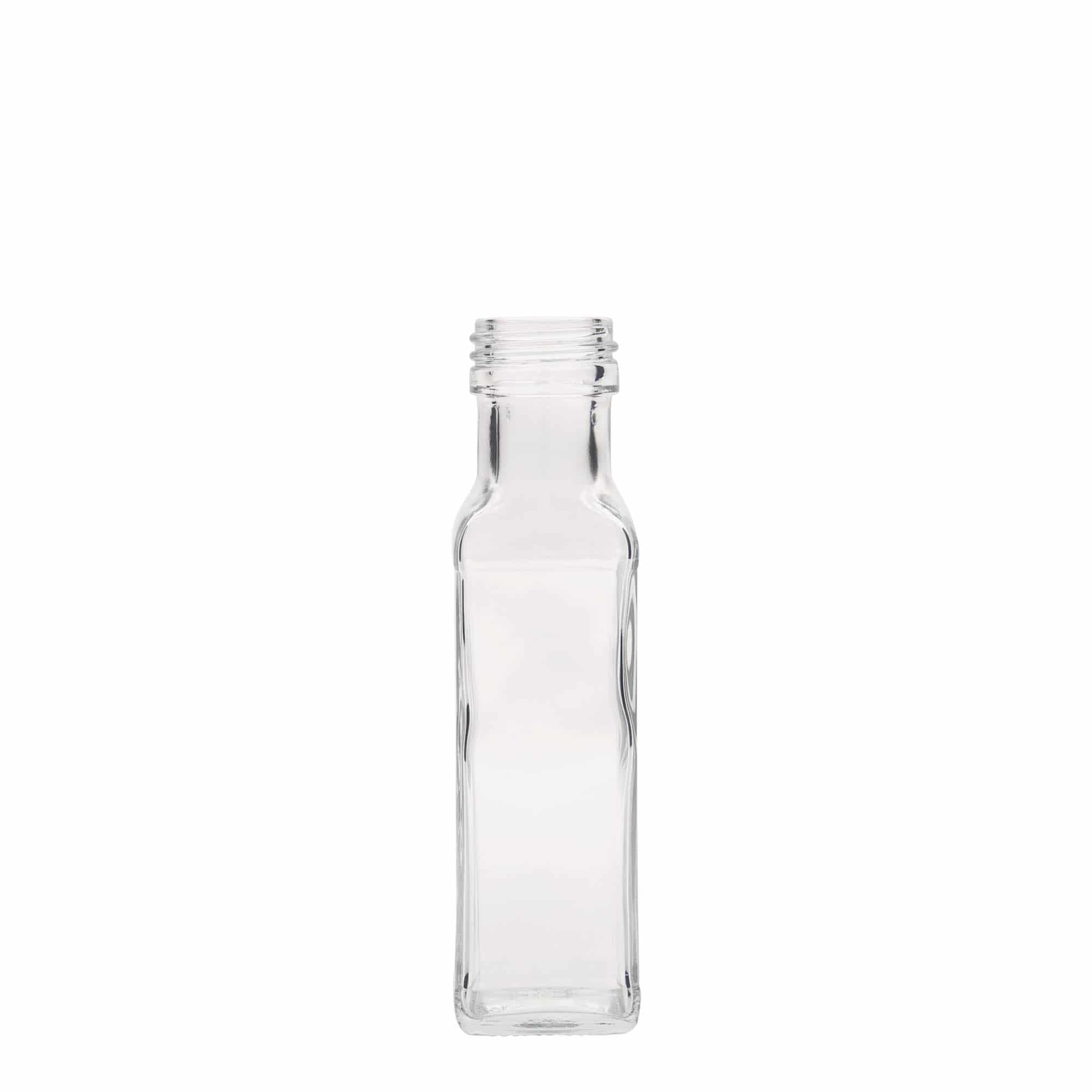 100 ml glass bottle 'Marasca', square, opening: PP 31.5