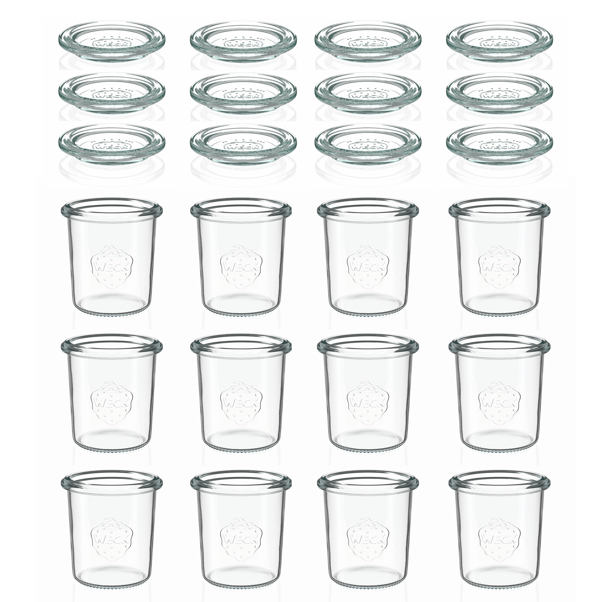 12x 160 ml WECK inverted jar with glass lid RR 60