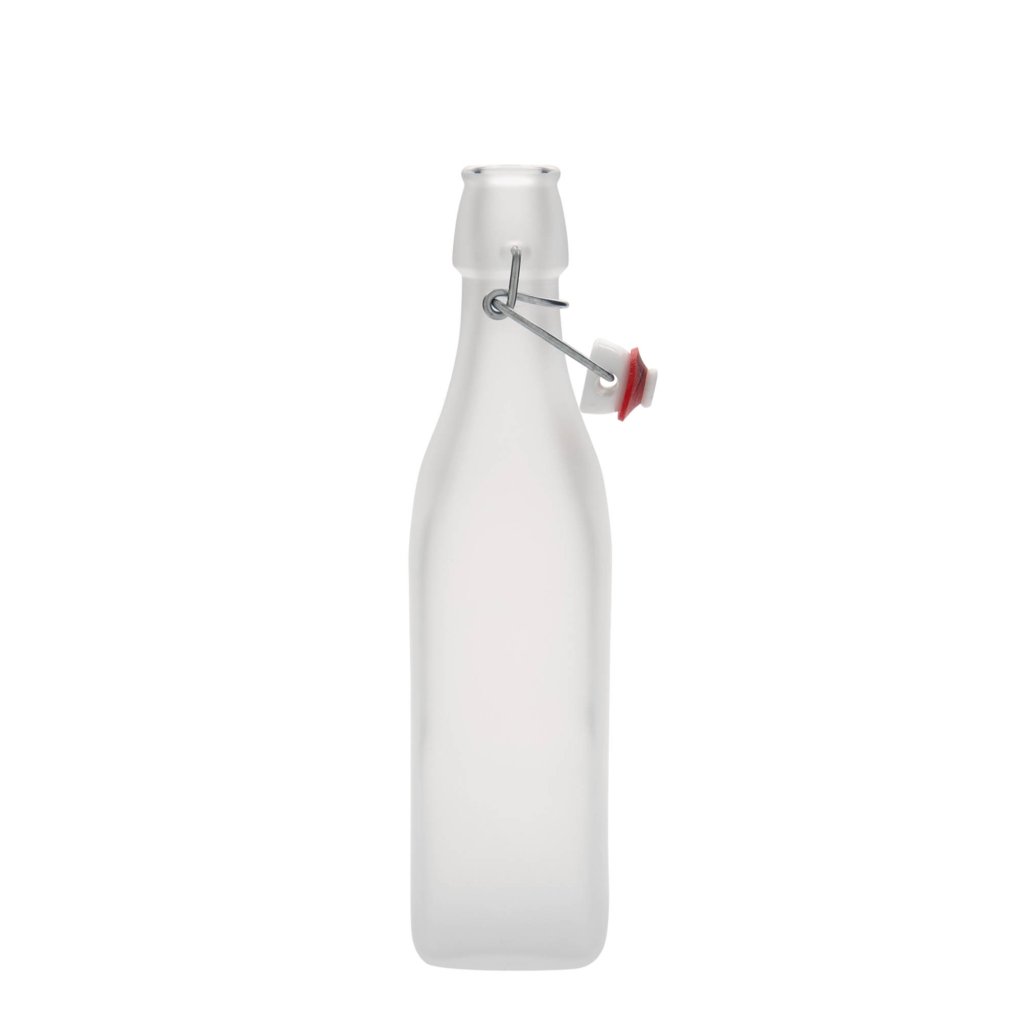 500 ml glass bottle 'Swing, square, white, opening: swing top closure' 500 ml glass bottle 'Swing, square, white, opening: swing top closure'