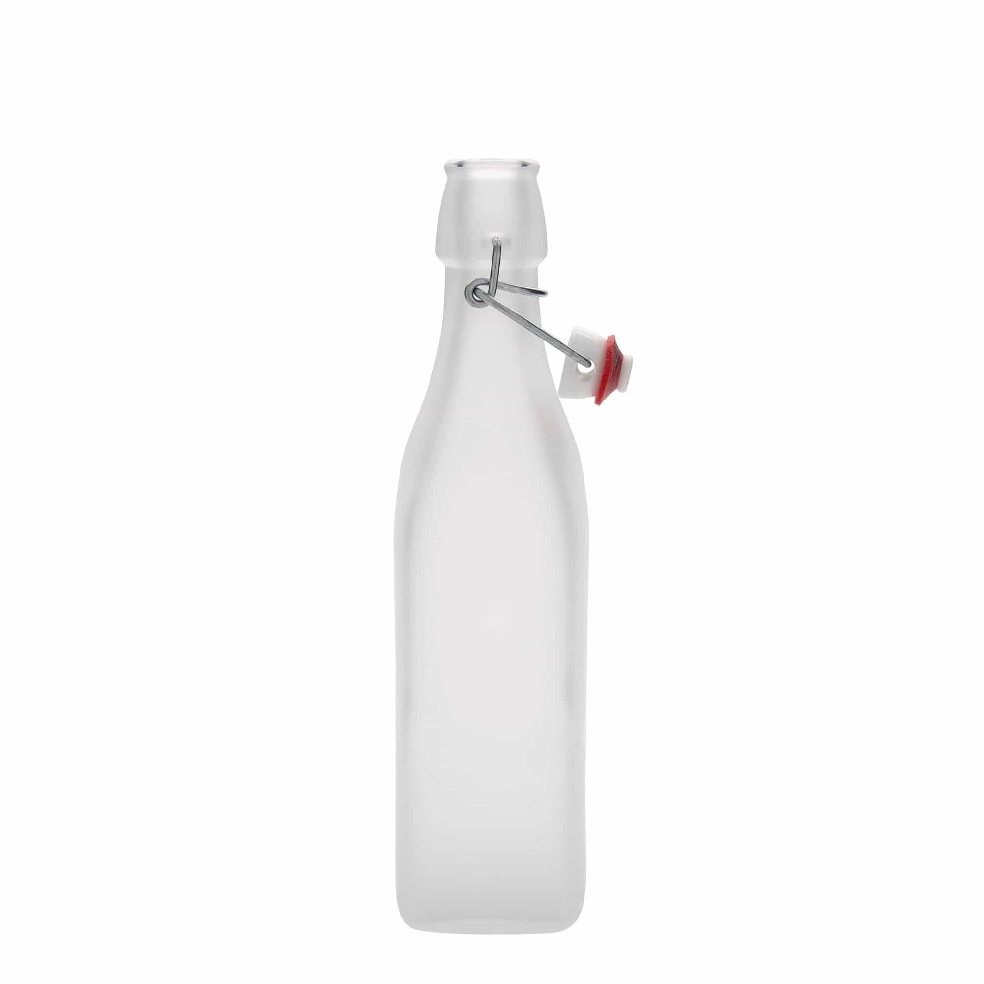500 ml glass bottle ‘Swing, square, white, opening: swing top closure’