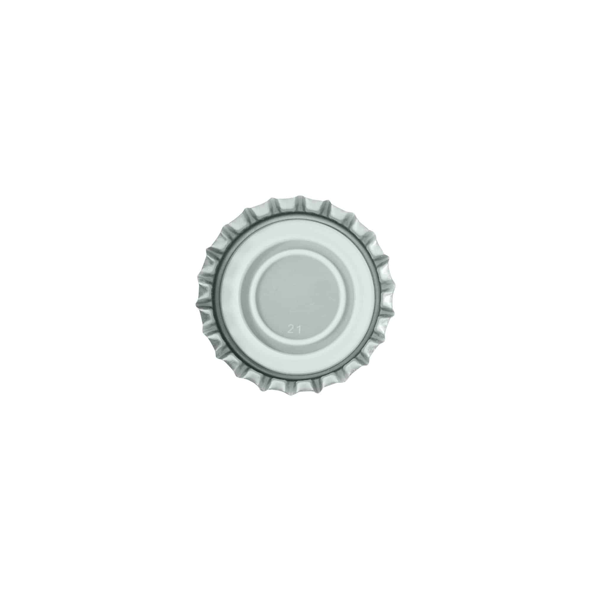 Crown caps 29 mm, metal, silver Crown caps 29 mm, metal, silver