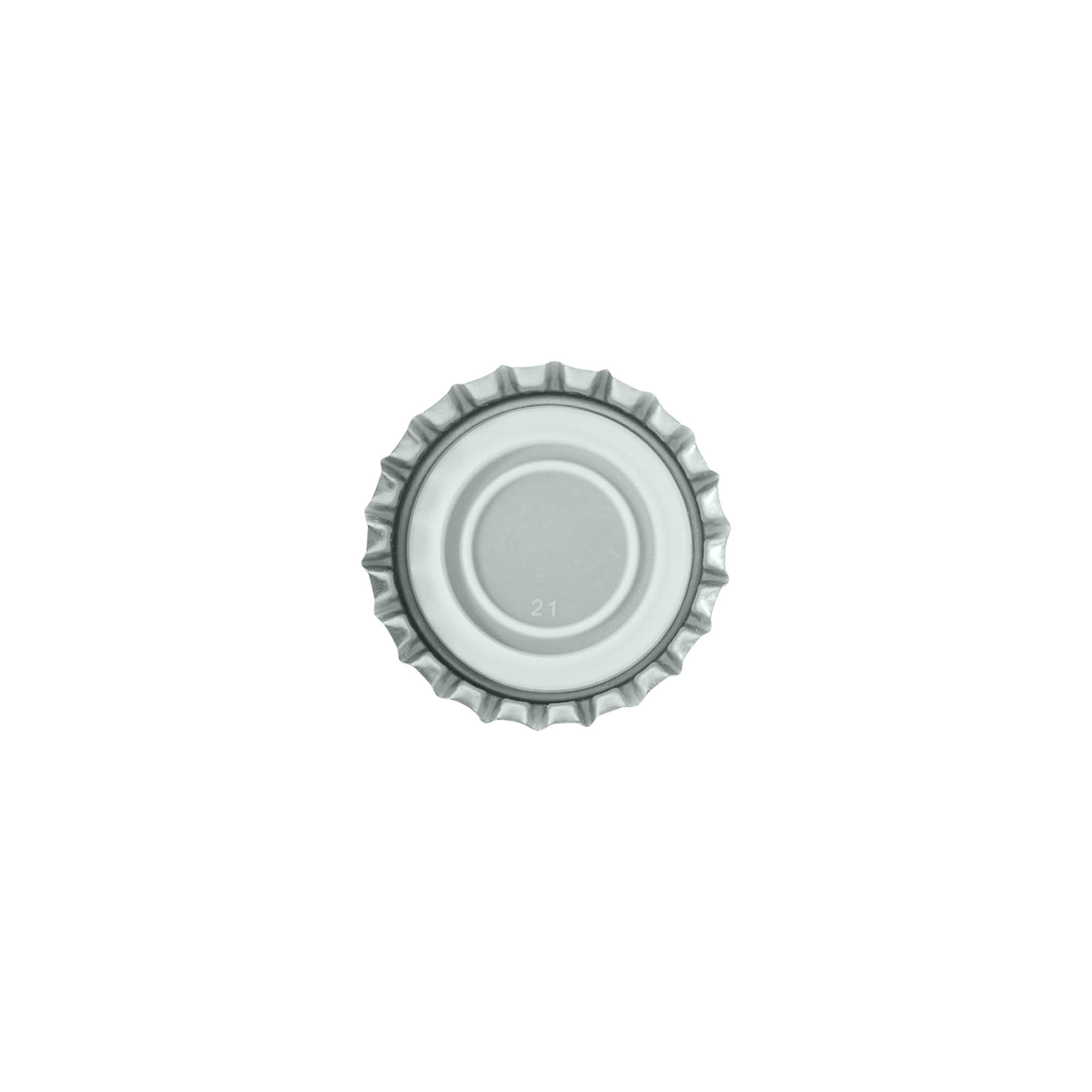 Crown caps 29 mm, metal, silver