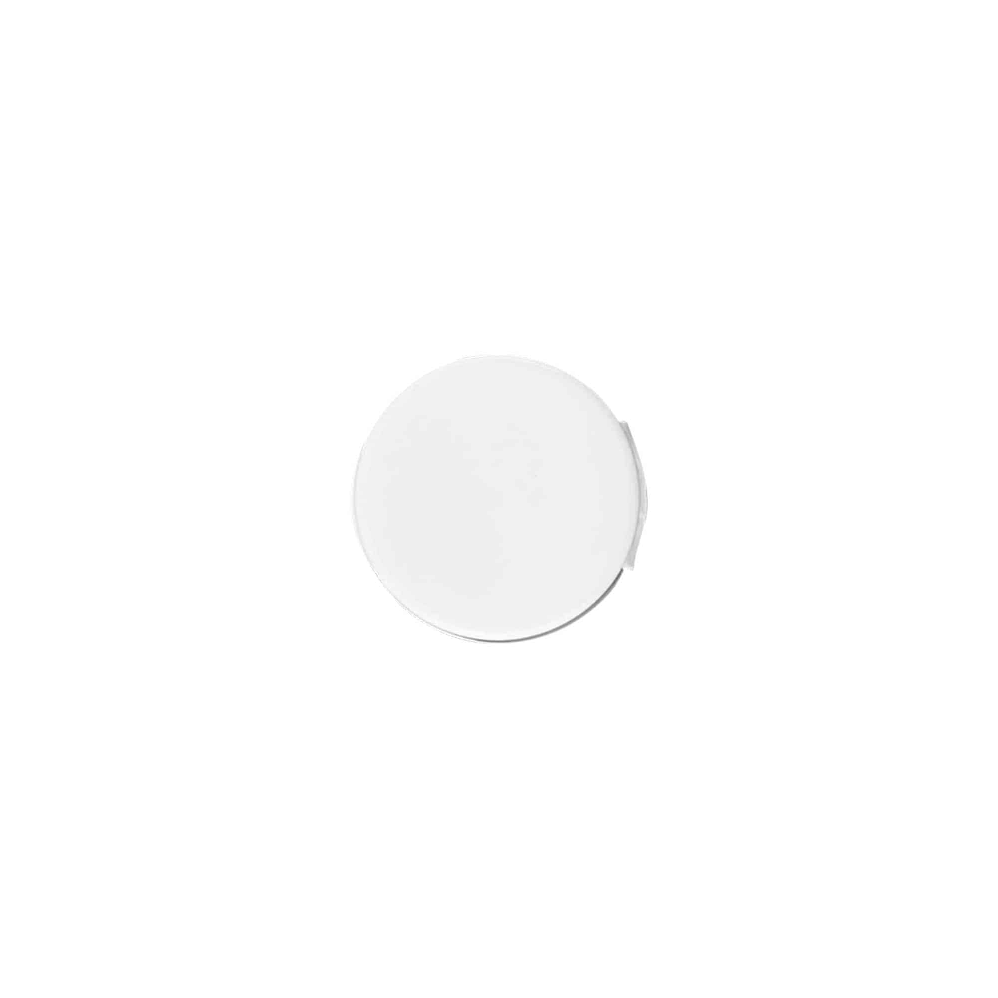 Screw cap with hinge, PP plastic, white, for opening: 20/410
