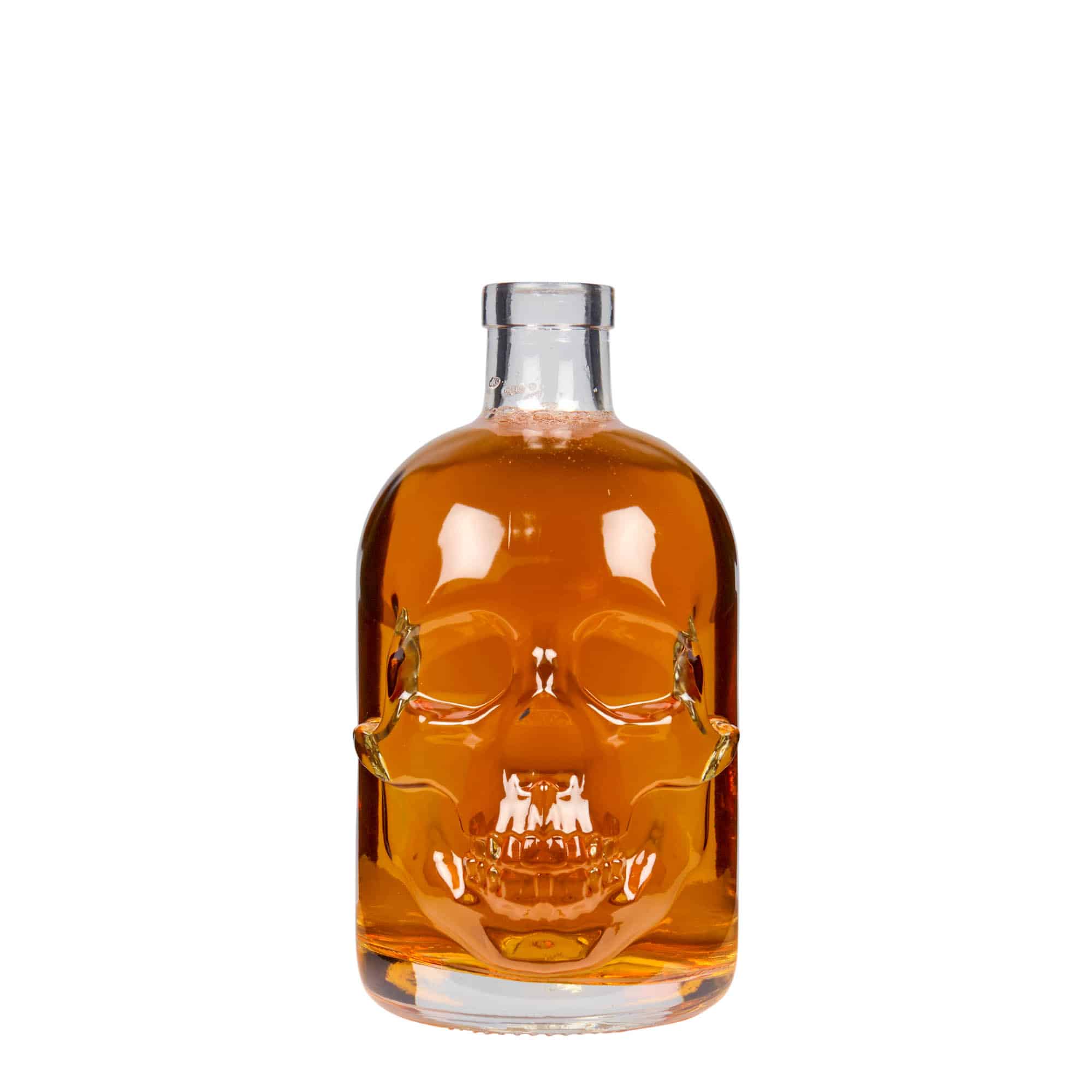 500 ml glass bottle 'Skull', opening: cork