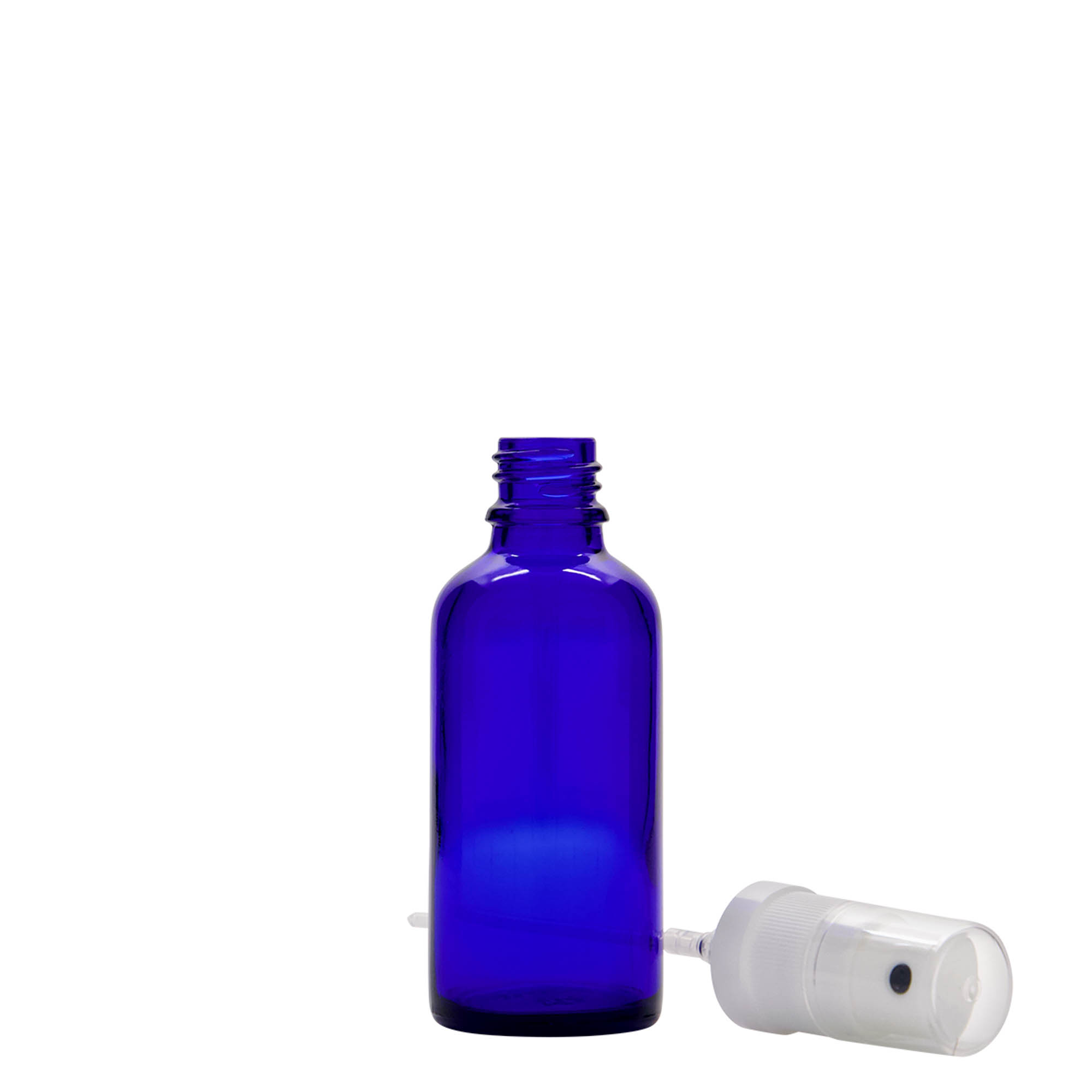 50 ml spray bottle medicine, glass, royal blue, opening: DIN 18 50 ml spray bottle medicine, glass, royal blue, opening: DIN 18