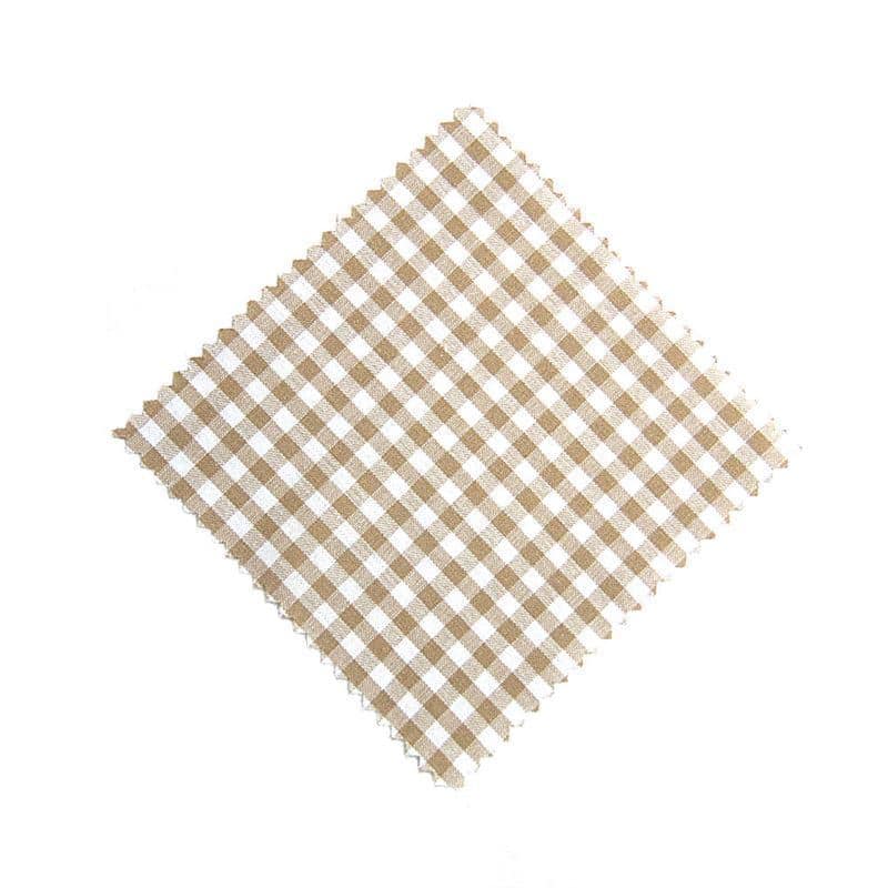 Checked fabric jar cover 12x12, square, textile, beige, for opening: TO38-TO53
