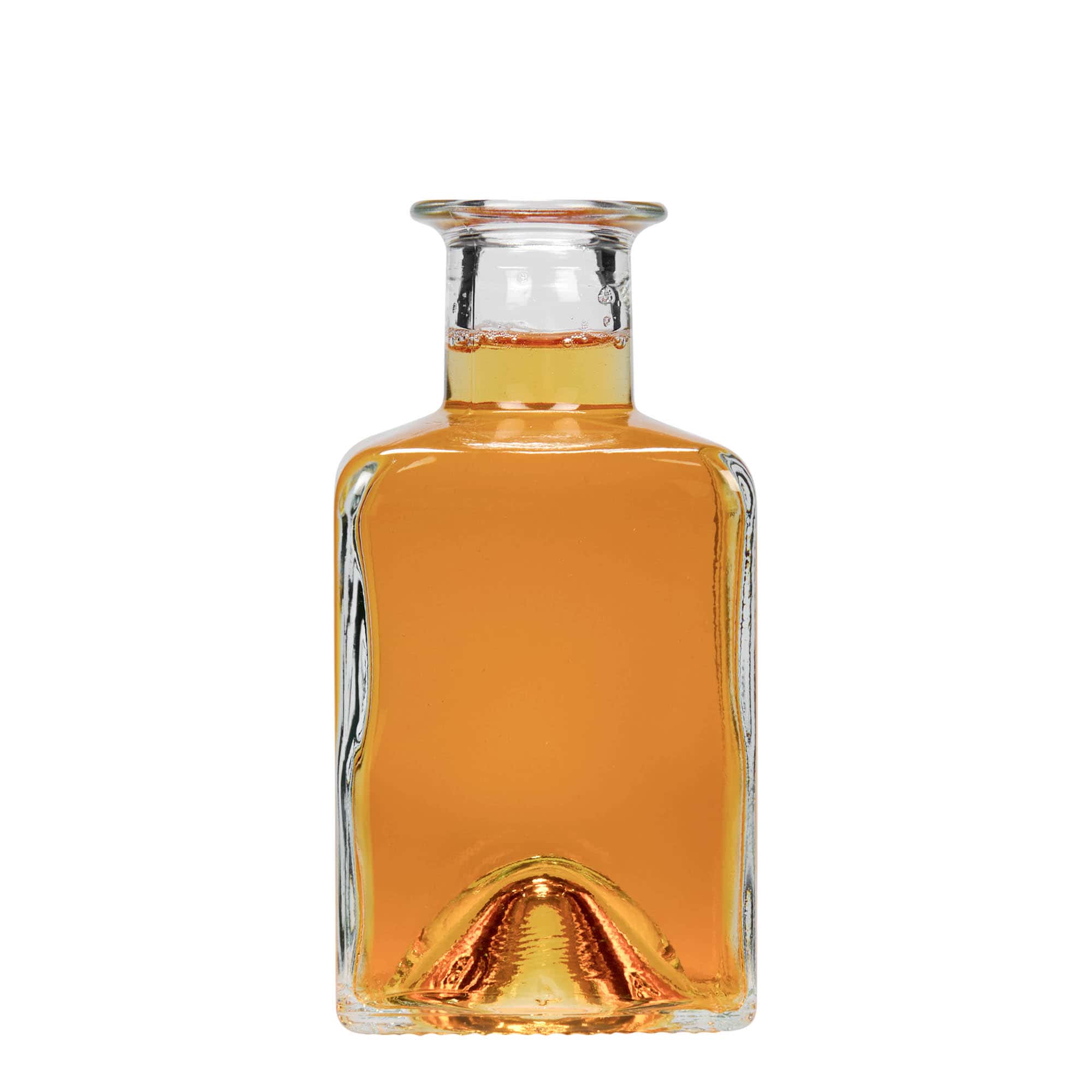 200 ml glass bottle ‘Kubica’, square, opening: cork