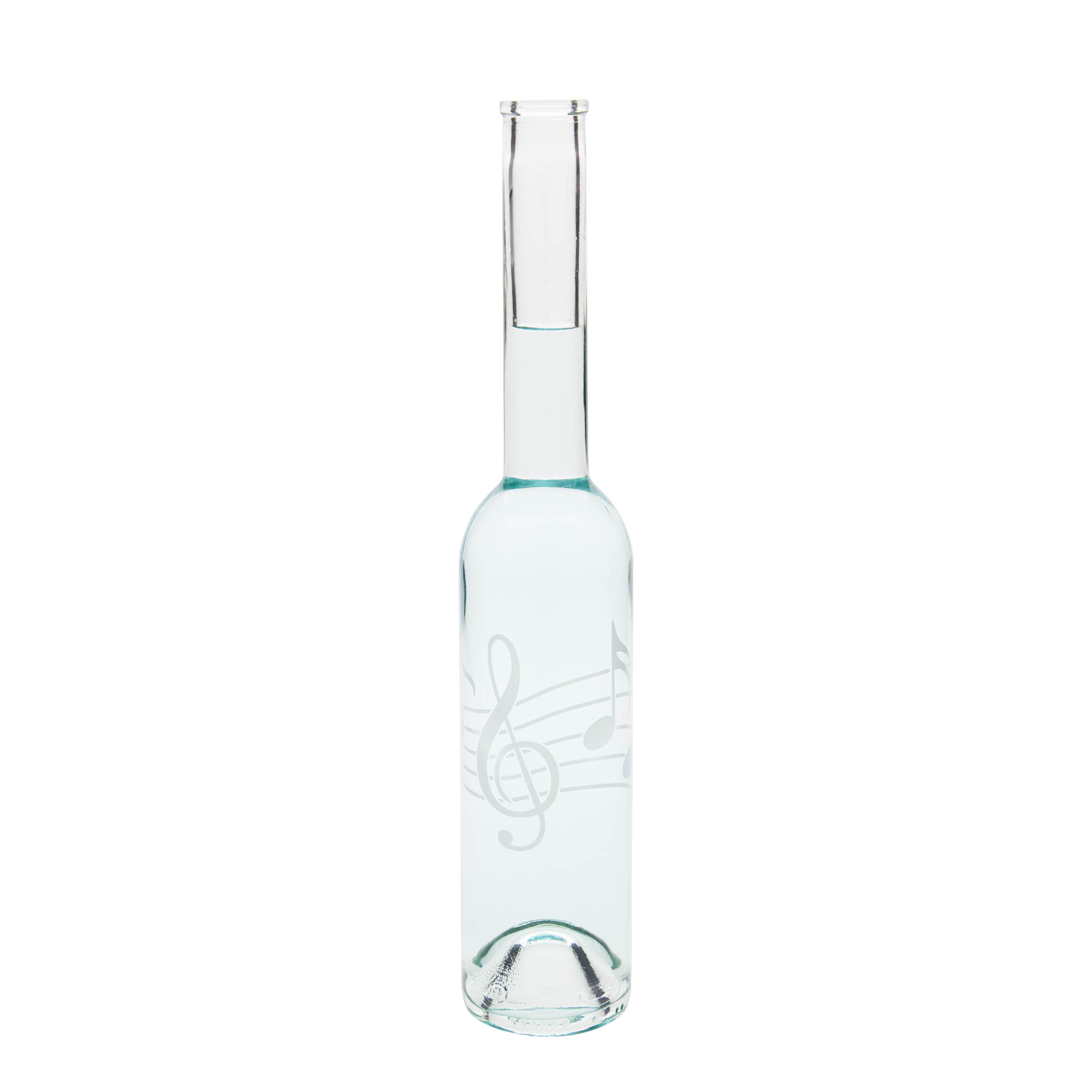 350 ml glass bottle 'Opera', motif: musical notes, opening: cork 350 ml glass bottle 'Opera', motif: musical notes, opening: cork