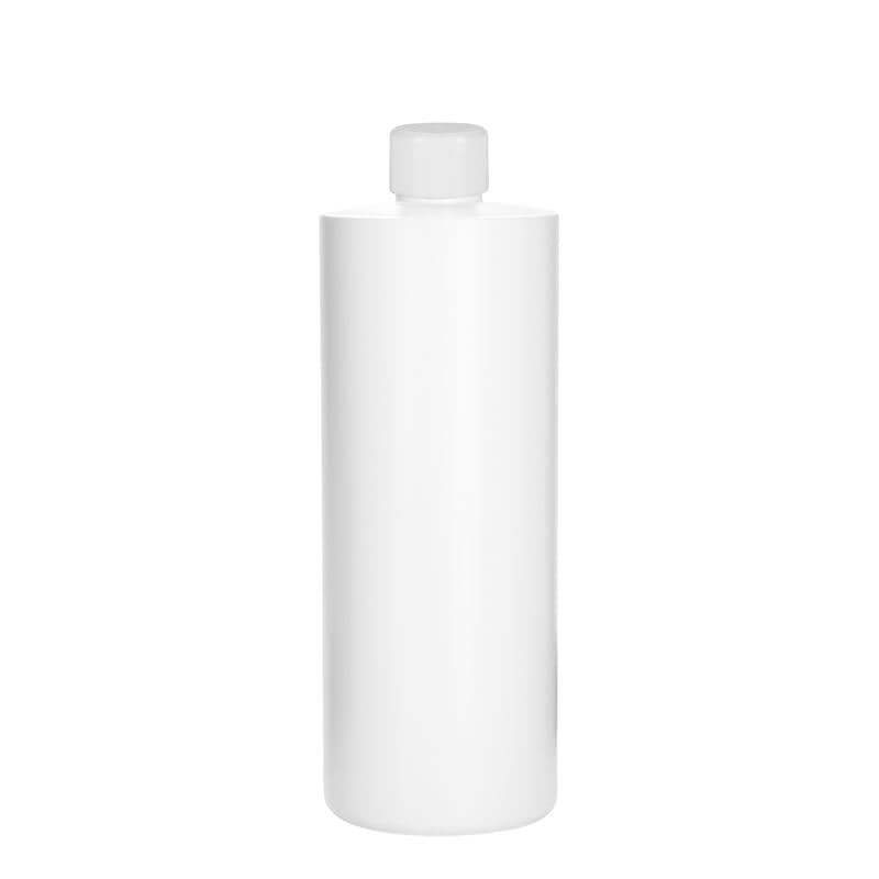 500 ml plastic bottle 'Pipe', green HDPE, white, closure: GPI 24/410