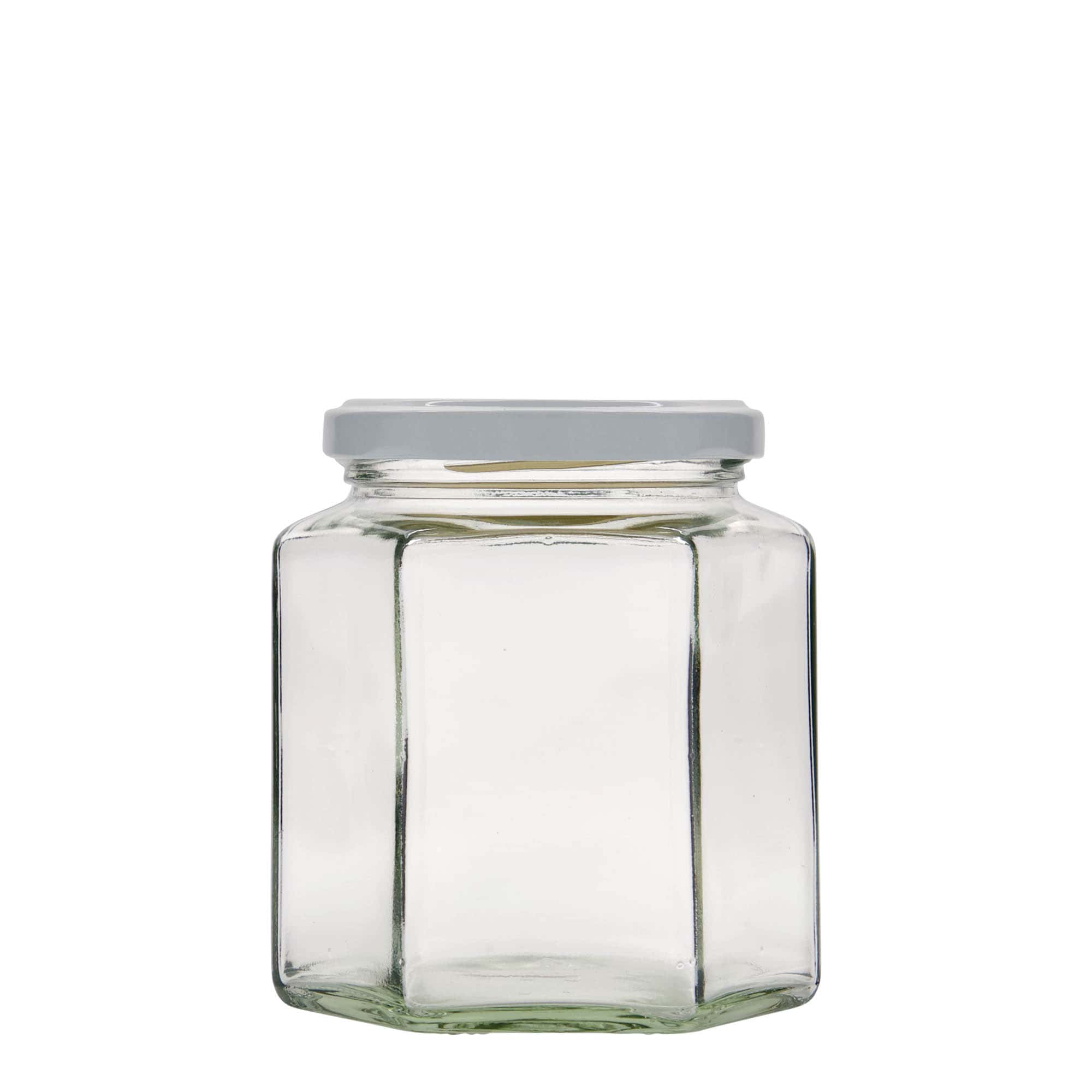390 ml hexagonal jar, opening: twist-off (TO 70)