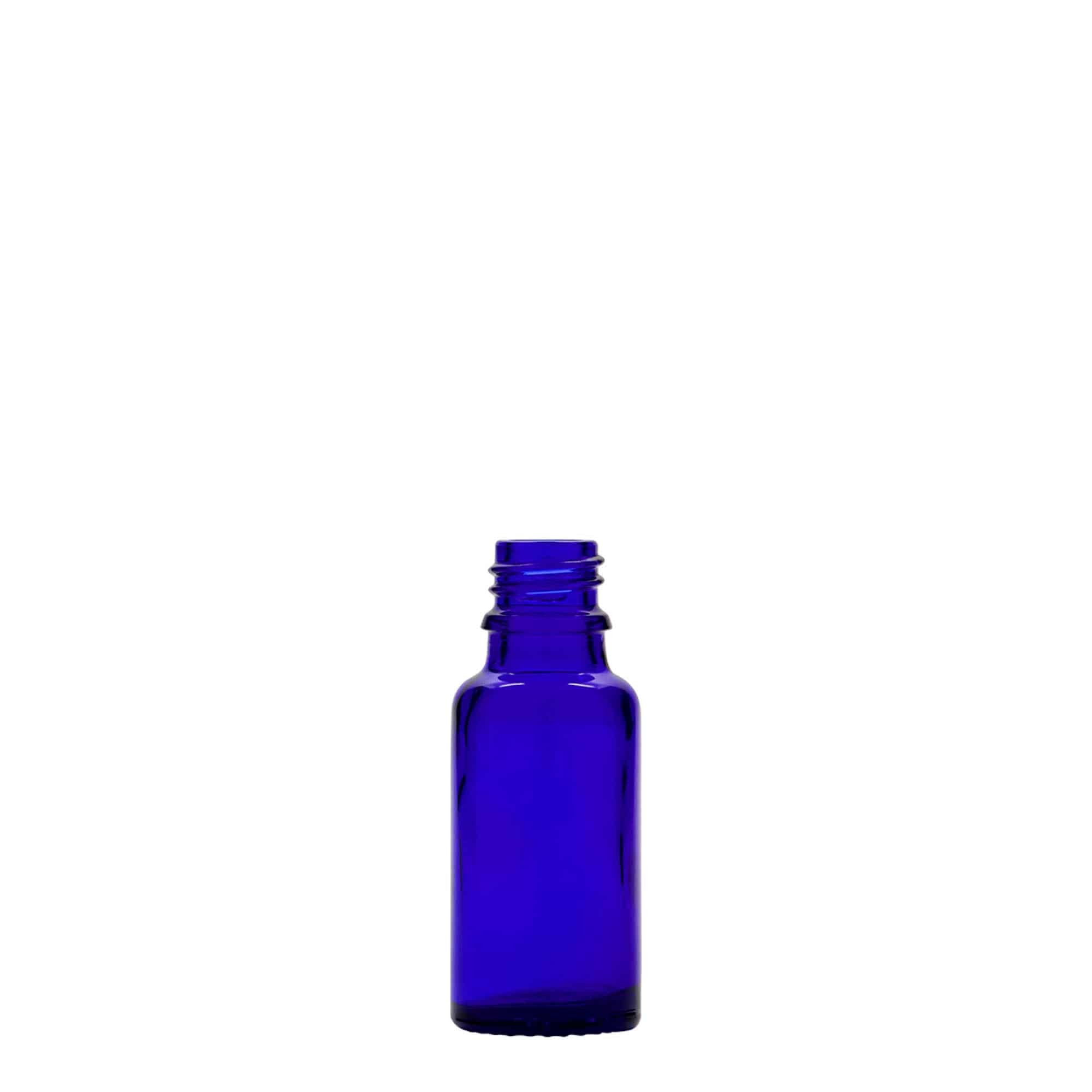 20 ml medicine bottle, glass, royal blue, opening: DIN 18