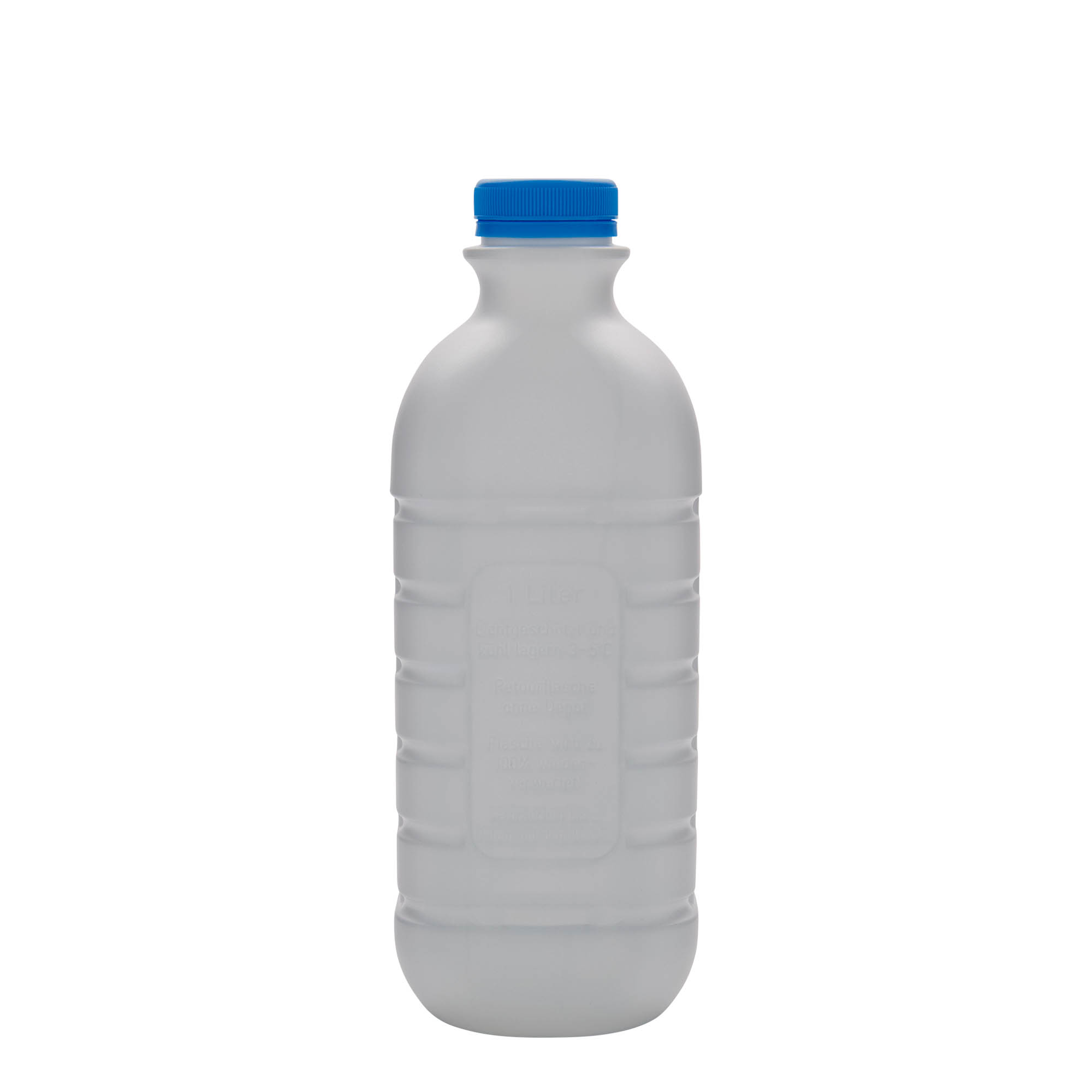 1,000 ml milk bottle, rectangular, HDPE plastic, white, opening: PEHD40 1,000 ml milk bottle, rectangular, HDPE plastic, white, opening: PEHD40