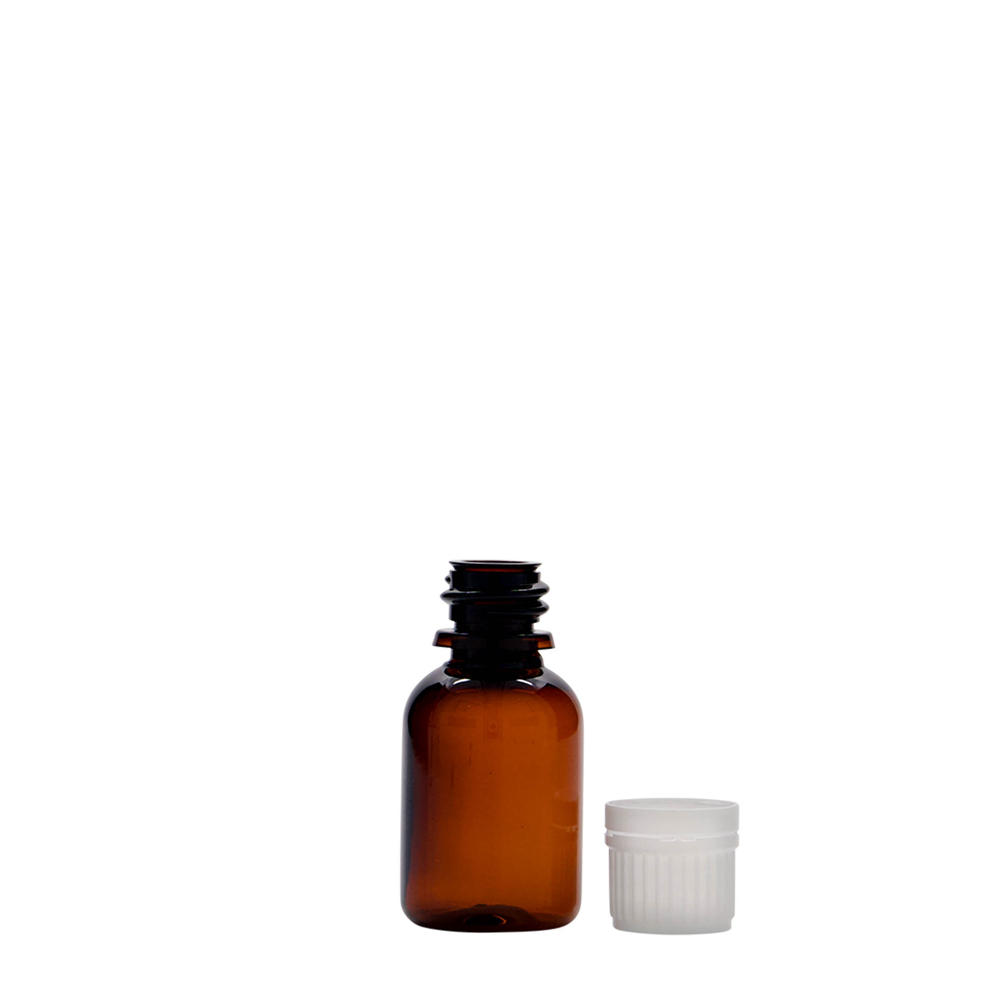 20 ml PET medical bottle 'Easy Living', brown, plastic, opening: DIN 18 20 ml PET medical bottle 'Easy Living', brown, plastic, opening: DIN 18