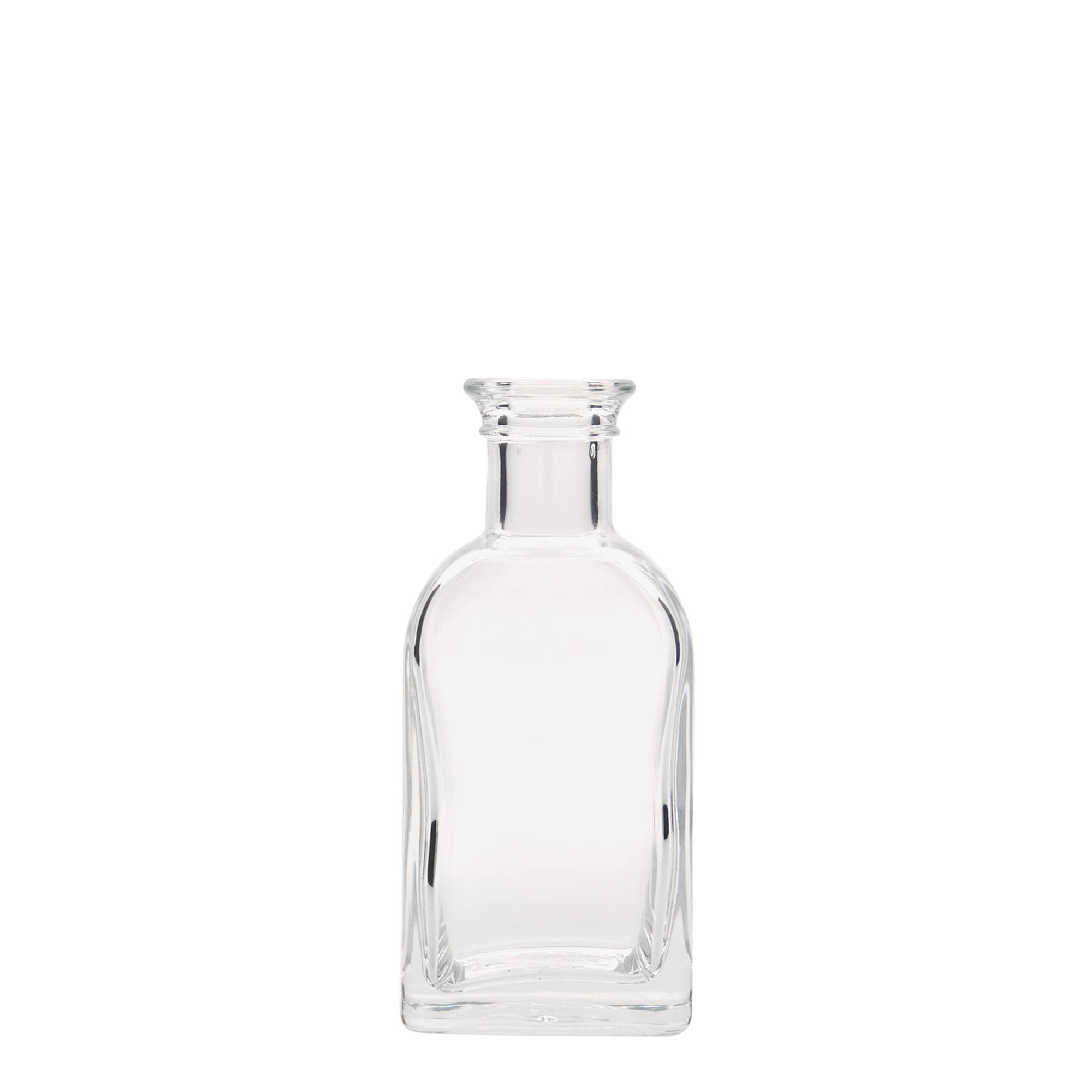 100 ml glass bottle Apothecary Carré, square, opening: cork
