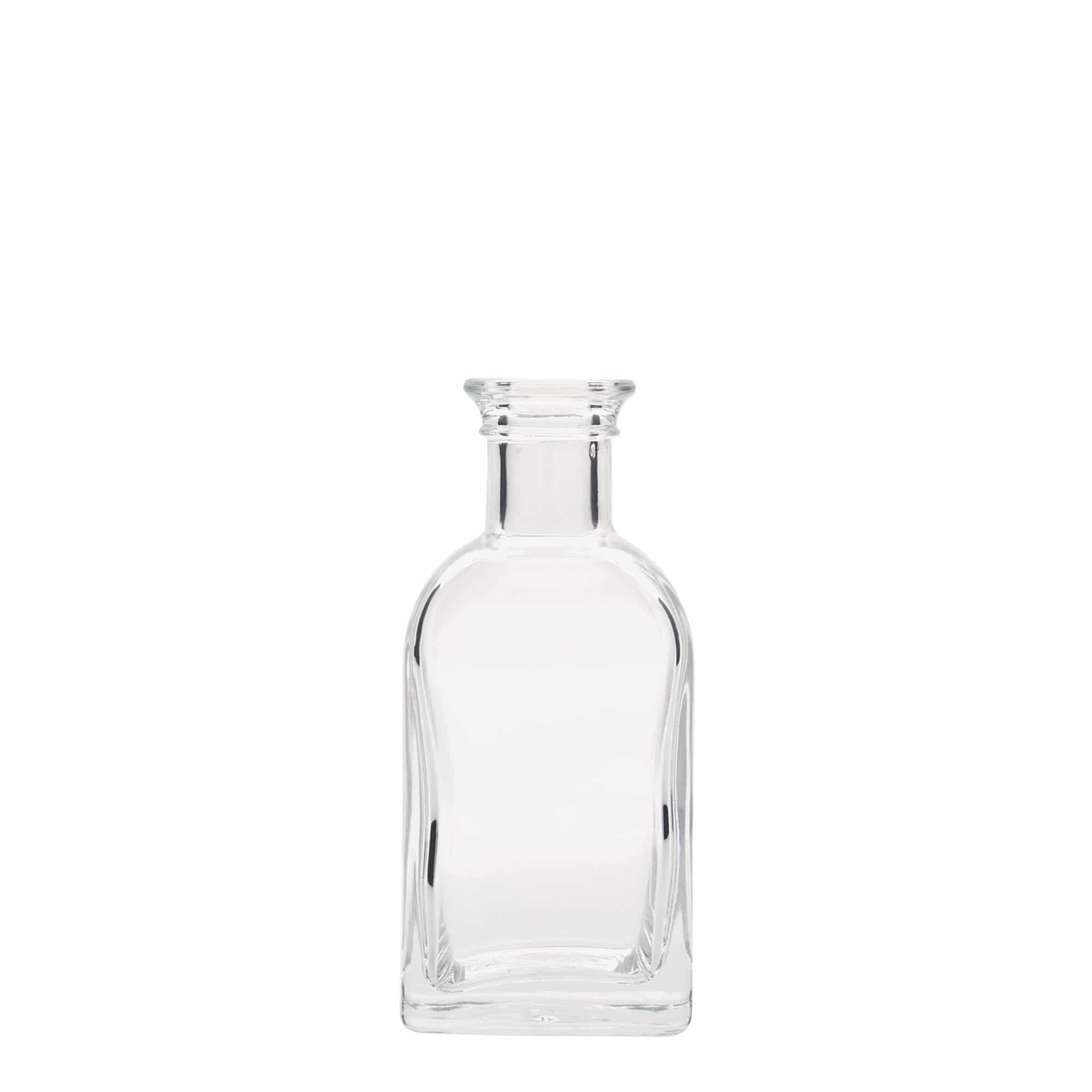 100 ml glass bottle Apothecary Carré, square, opening: cork