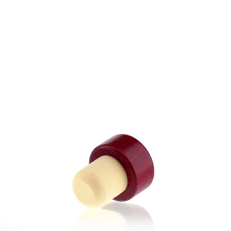 Handle cork 19 mm, wood/plastic, burgundy red, for opening: cork Handle cork 19 mm, wood/plastic, burgundy red, for opening: cork