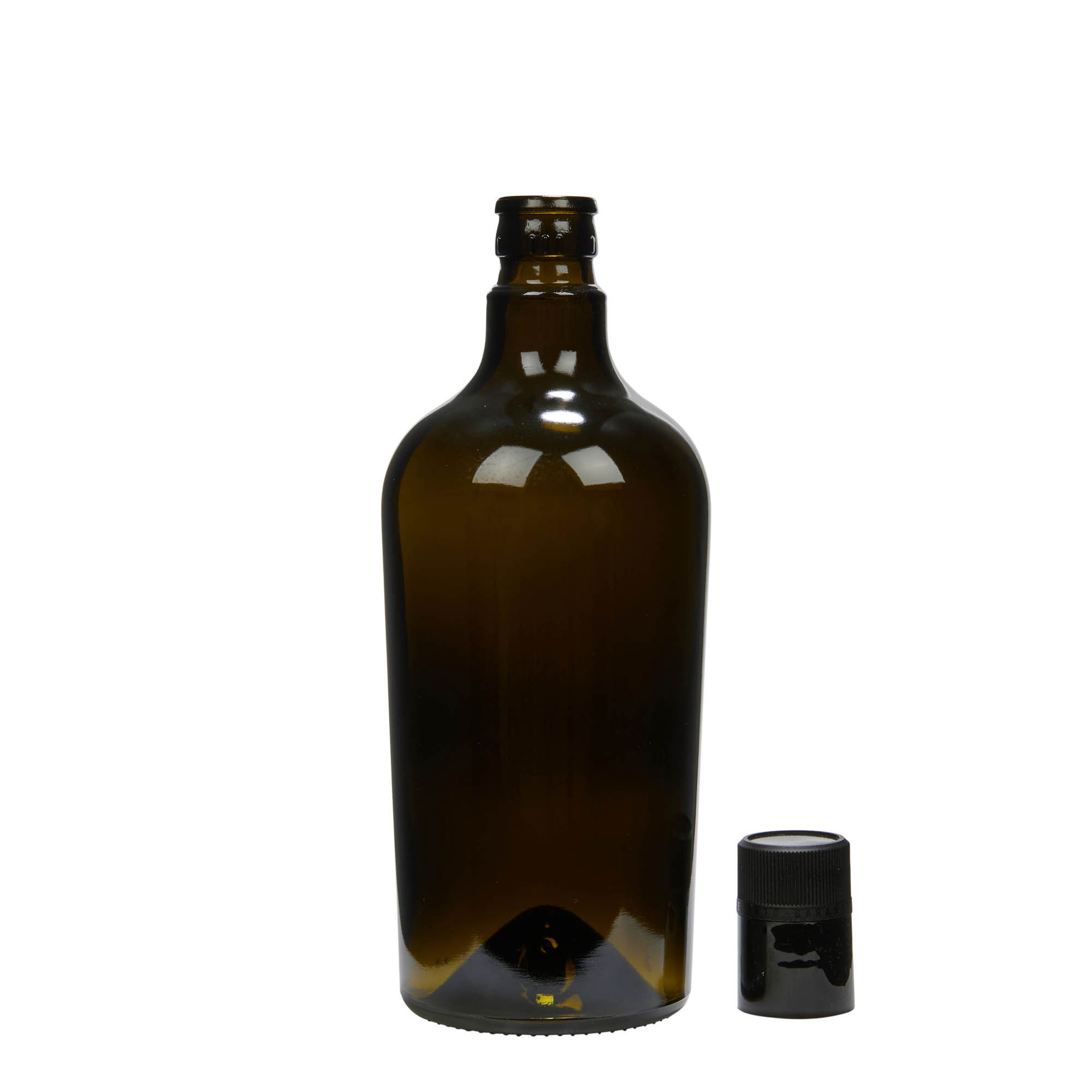 750 ml vinegar/oil bottle 'Oleum', glass, antique green, mouth: DOP