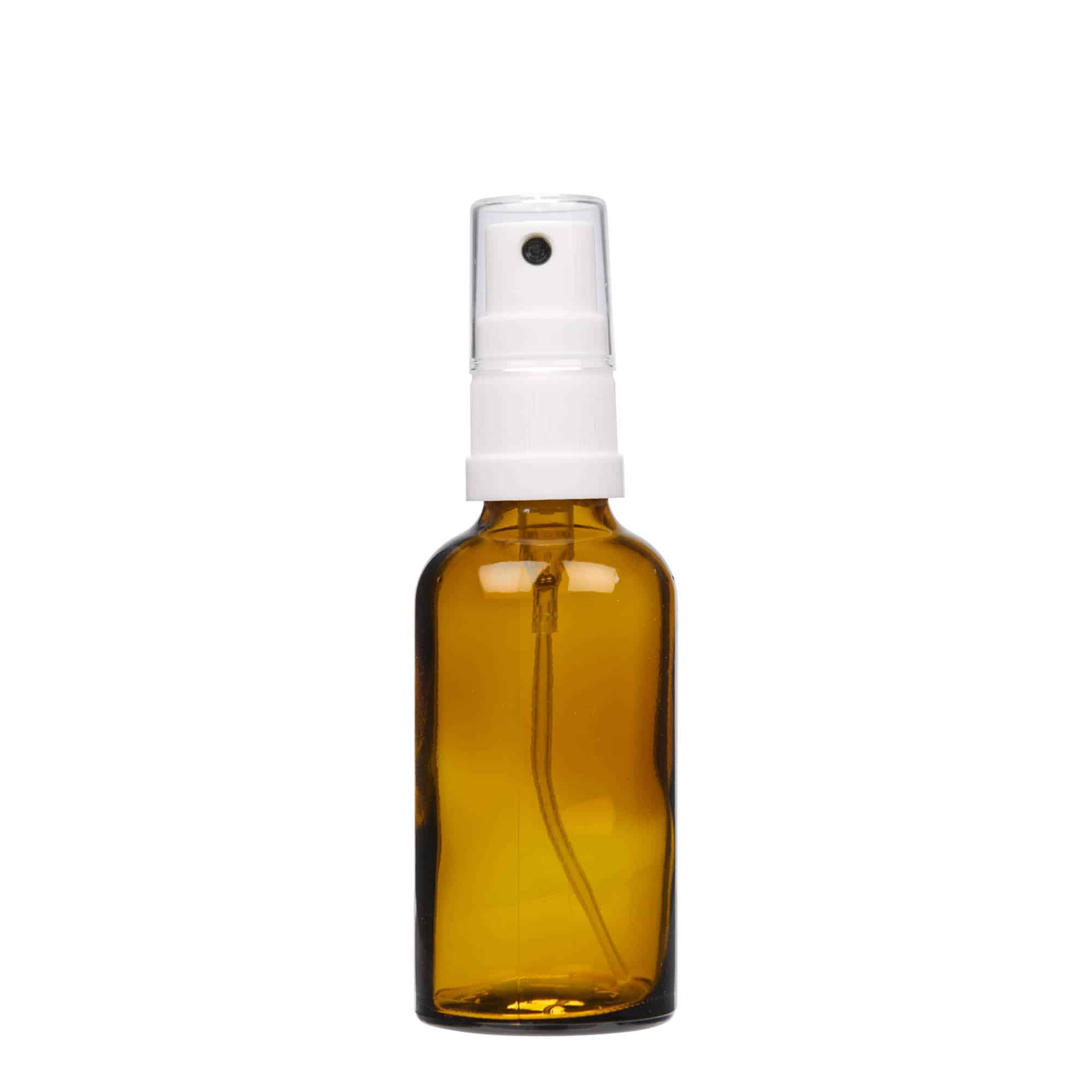 50 ml spray bottle medicine, glass, brown, opening: DIN 18