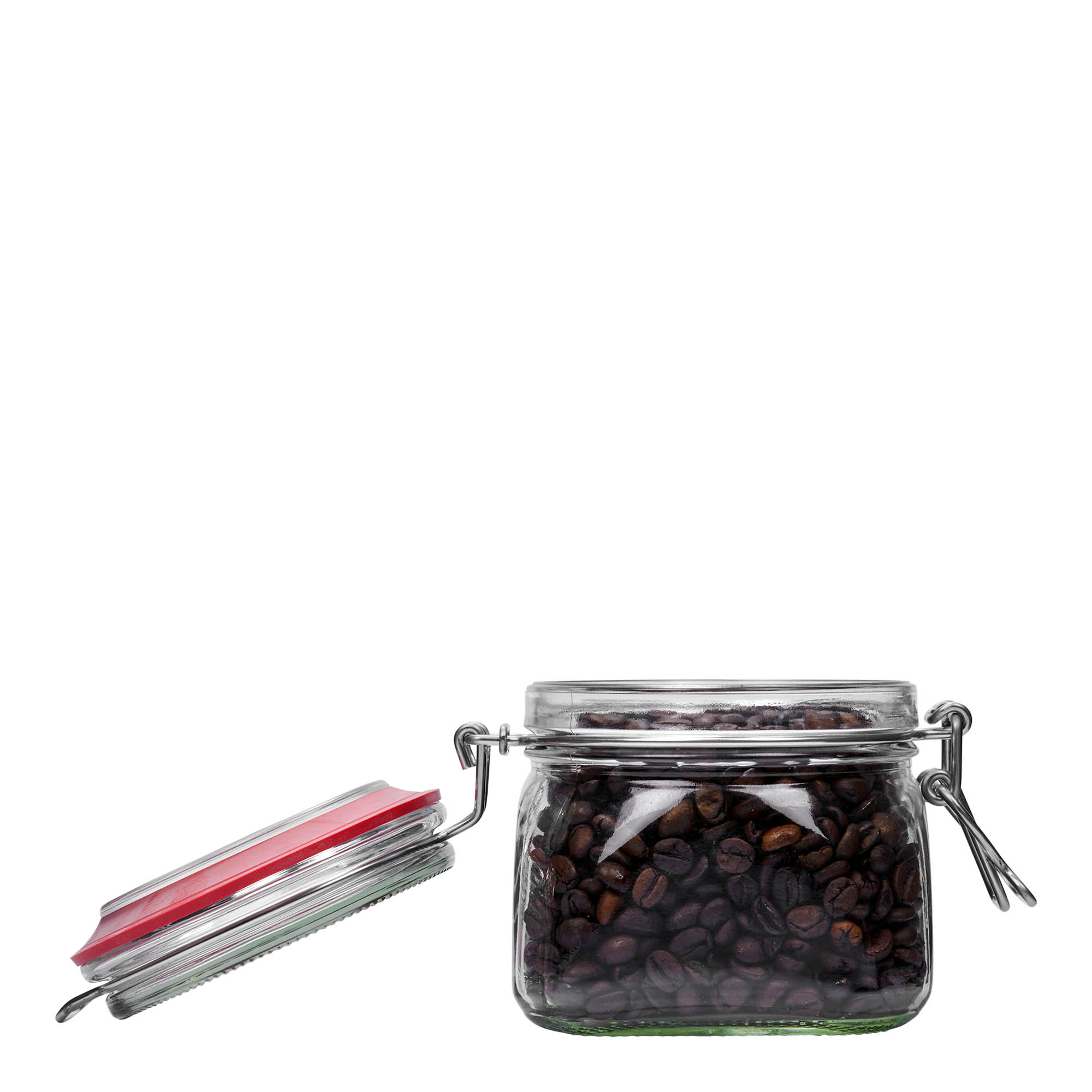 550 ml wire bail jar, square, opening: wire bail closure 550 ml wire bail jar, square, opening: wire bail closure