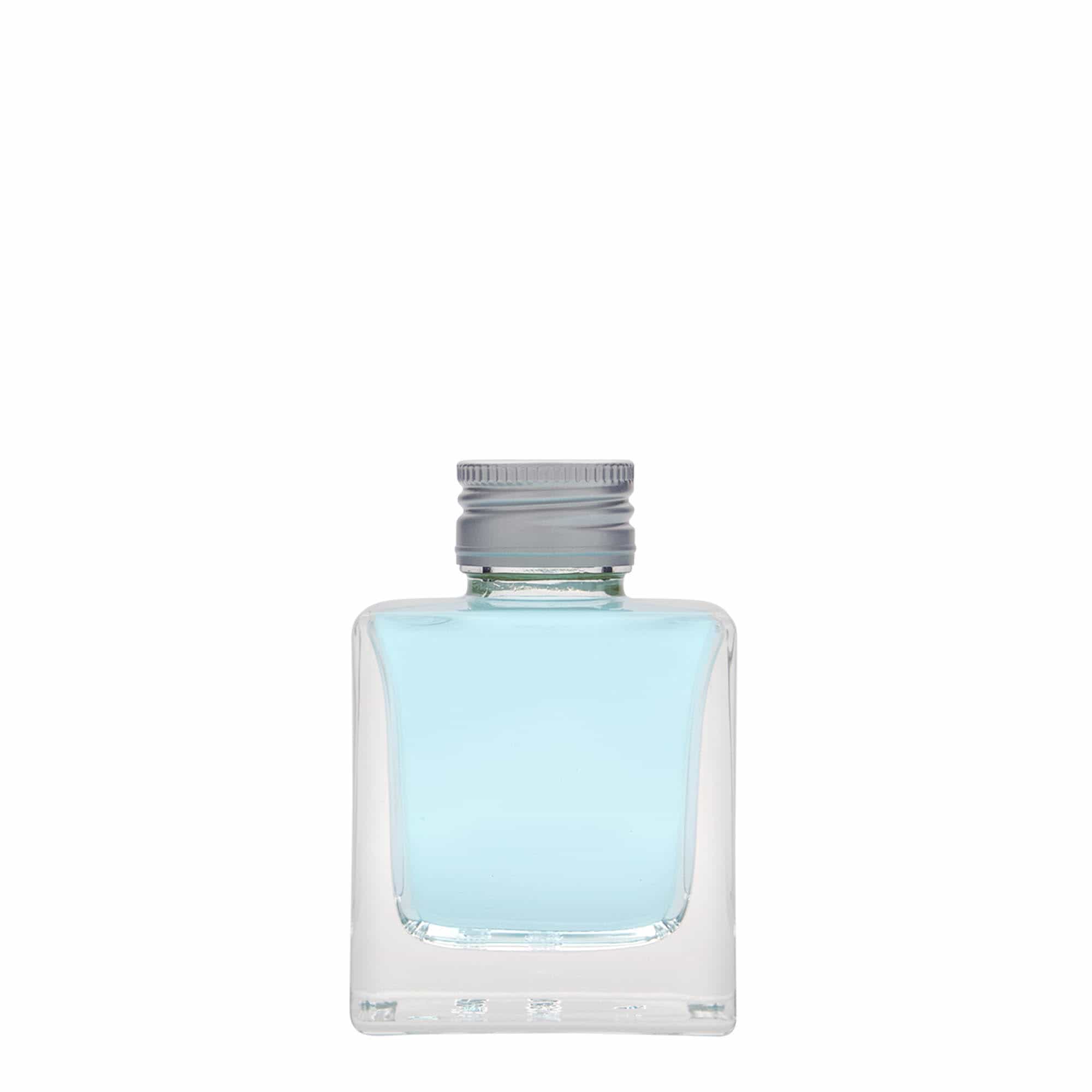 100 ml glass bottle 'Cube', square, opening: PP 28