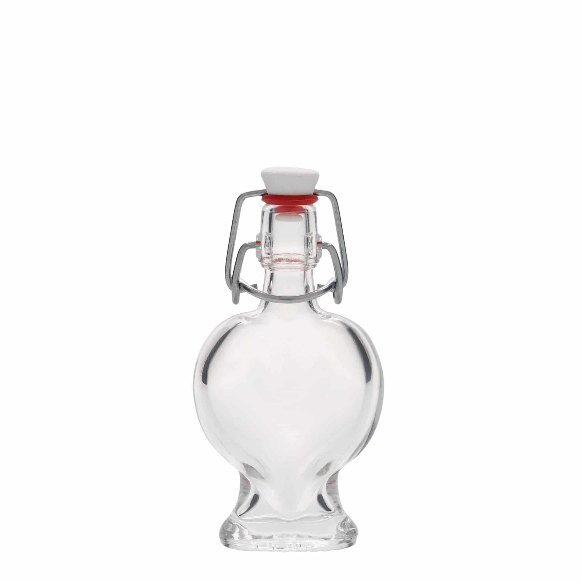 40 ml glass bottle 'Heart', opening: swing top closure