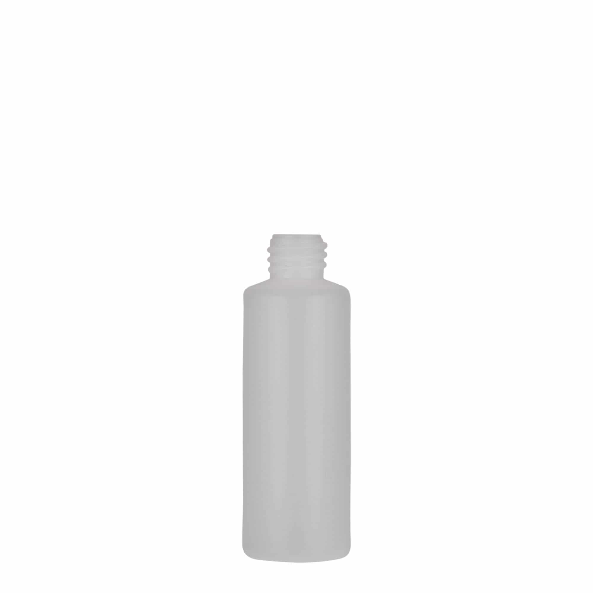 50 ml round bottle, PE plastic, natural, opening: screw cap