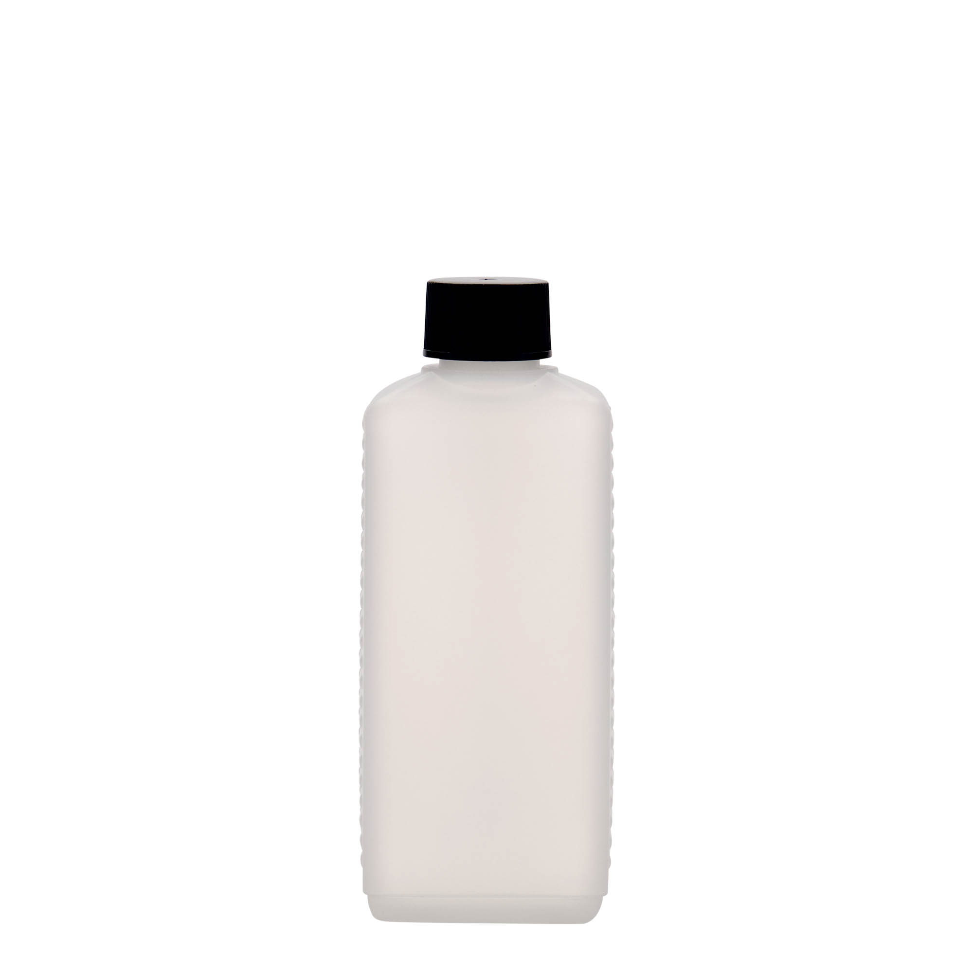 250 ml canister bottle, rectangular, HDPE plastic, natural, opening: DIN 25 EPE 250 ml canister bottle, rectangular, HDPE plastic, natural, opening: DIN 25 EPE