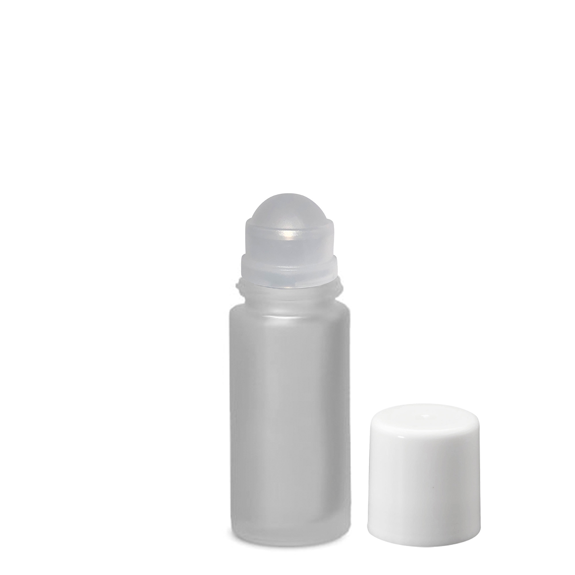 50 ml roll-on bottle, glass, frosted, opening: screw cap 50 ml roll-on bottle, glass, frosted, opening: screw cap