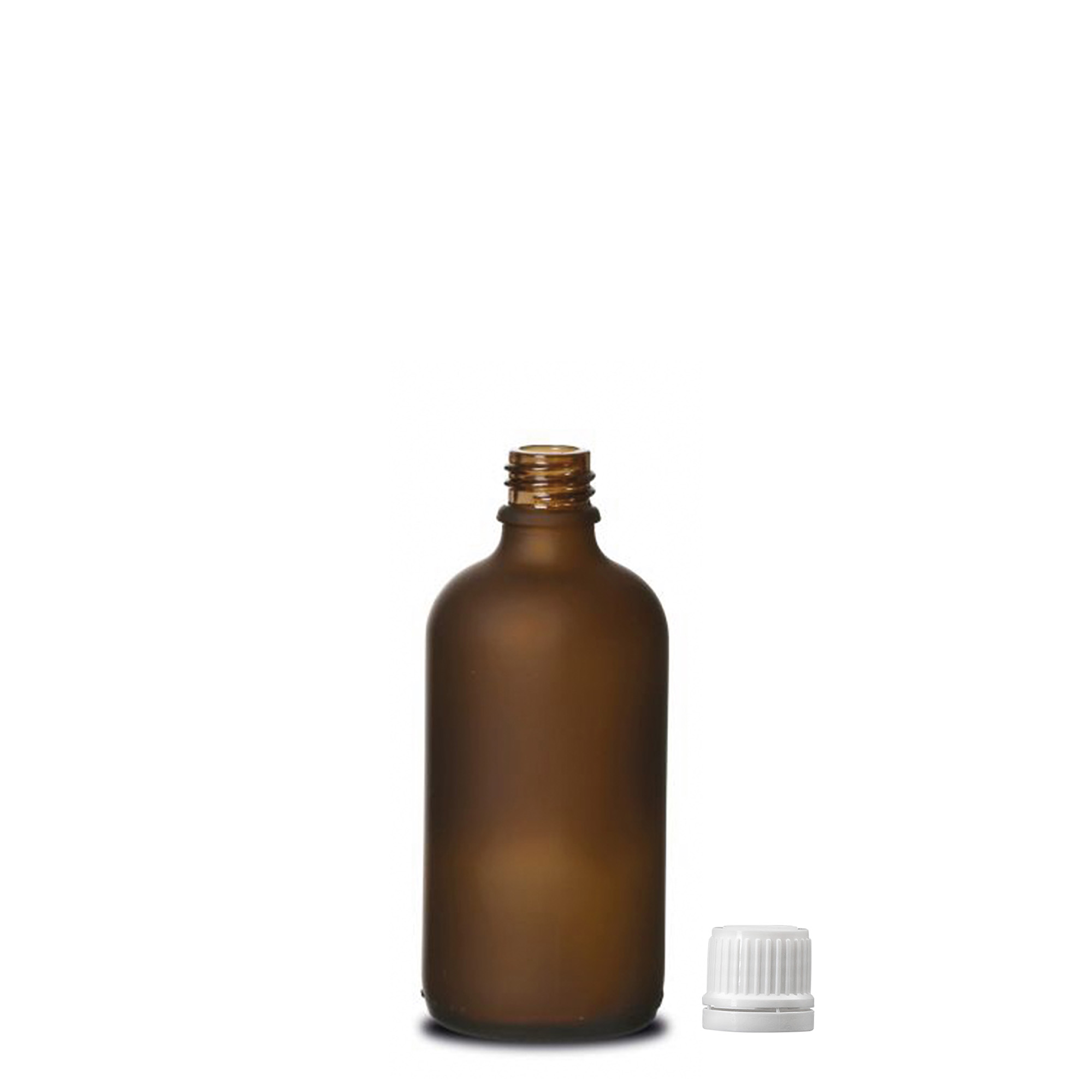 100 ml medical bottle, glass, brown frosted, opening: DIN 18 100 ml medical bottle, glass, brown frosted, opening: DIN 18