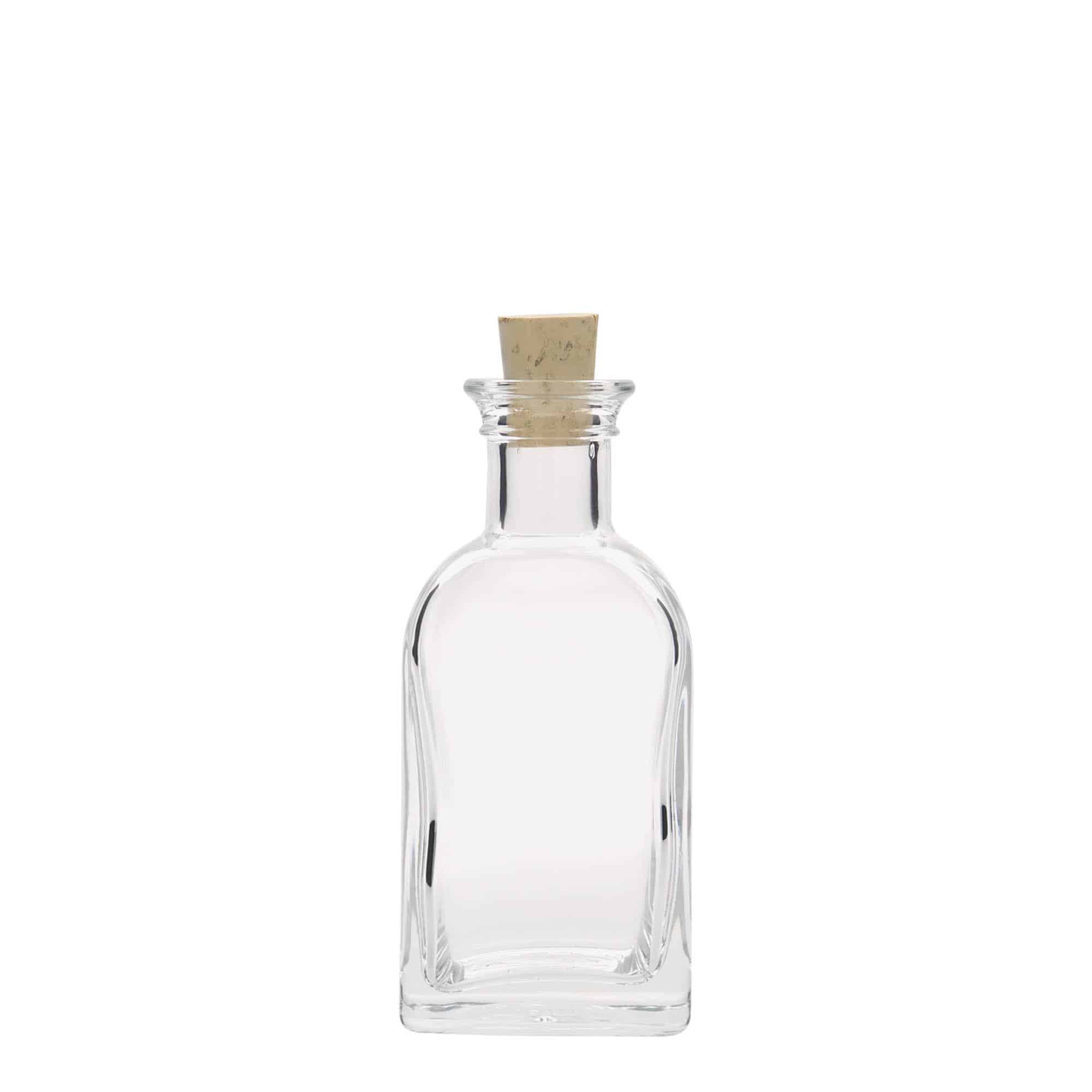 100 ml glass apothecary bottle Carré, square, closure: cork