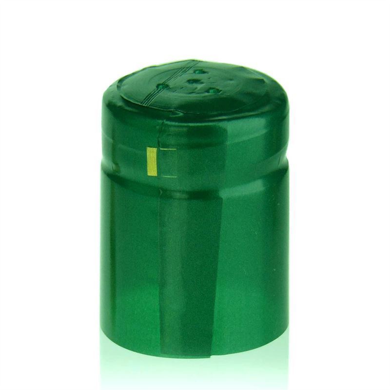 Heat shrink capsule 32x41, PVC plastic, emerald green