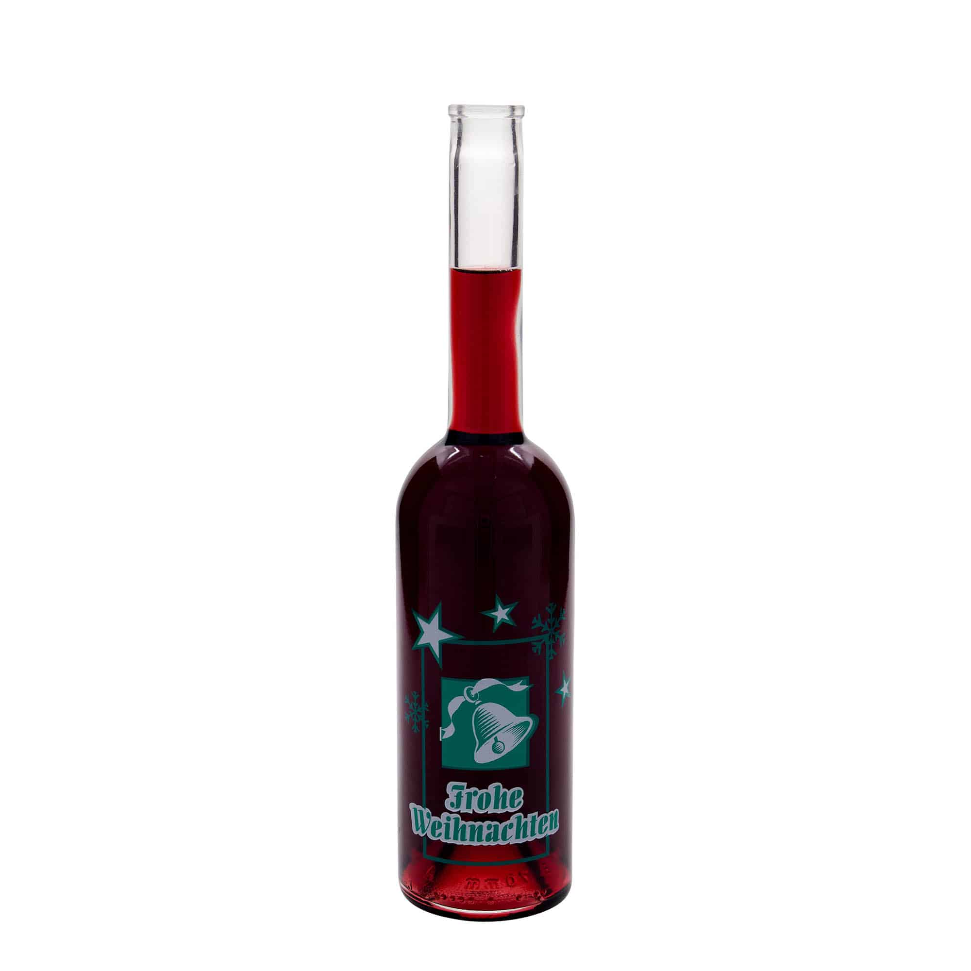 500 ml glass bottle 'Opera', motif: Merry Christmas, opening: cork