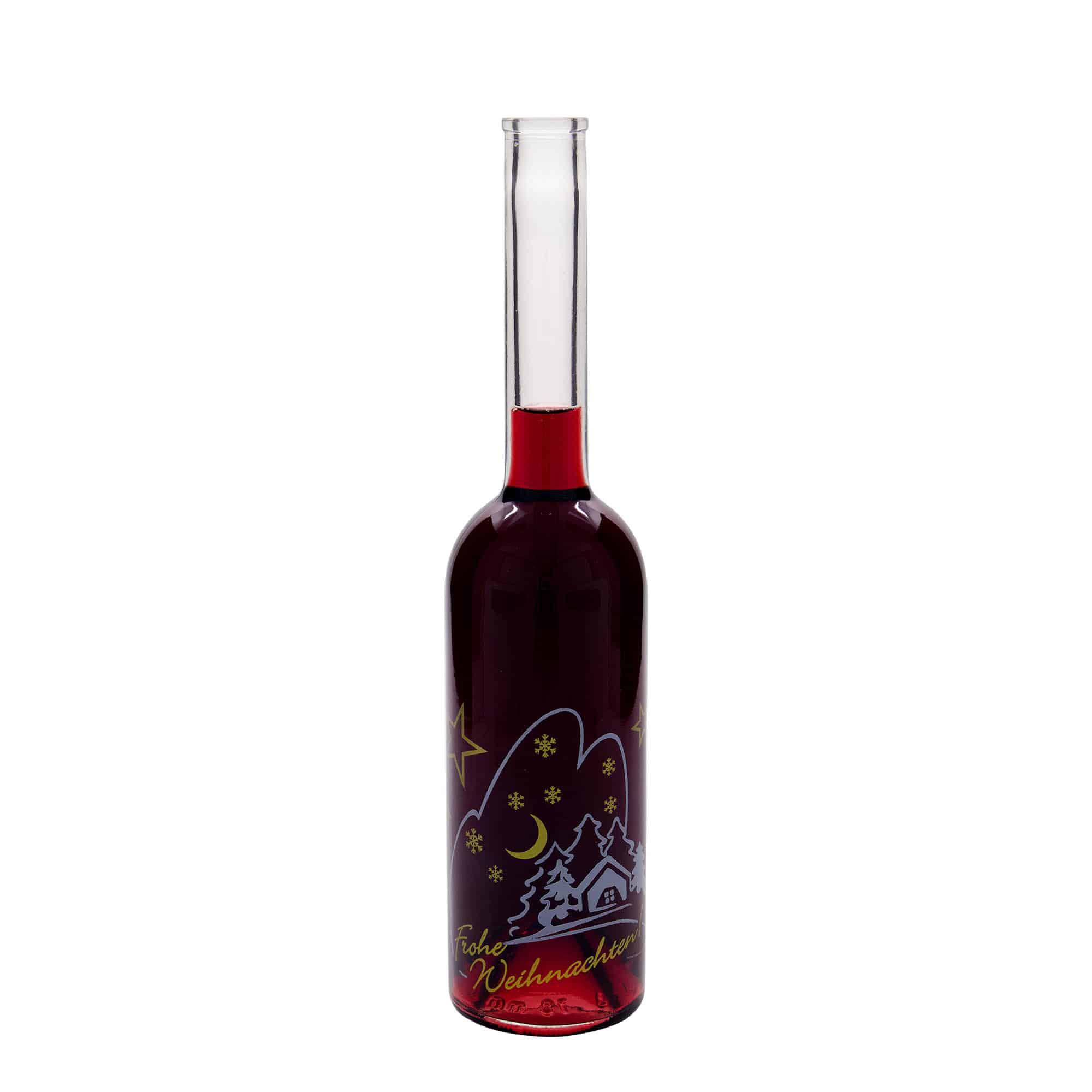 500 ml glass bottle 'Opera', motif: Christmas idyll, opening: cork
