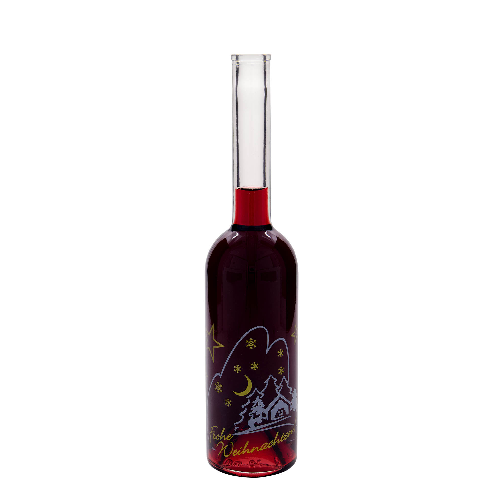 500 ml glass bottle ‘Opera’, motif: Christmas idyll, opening: cork