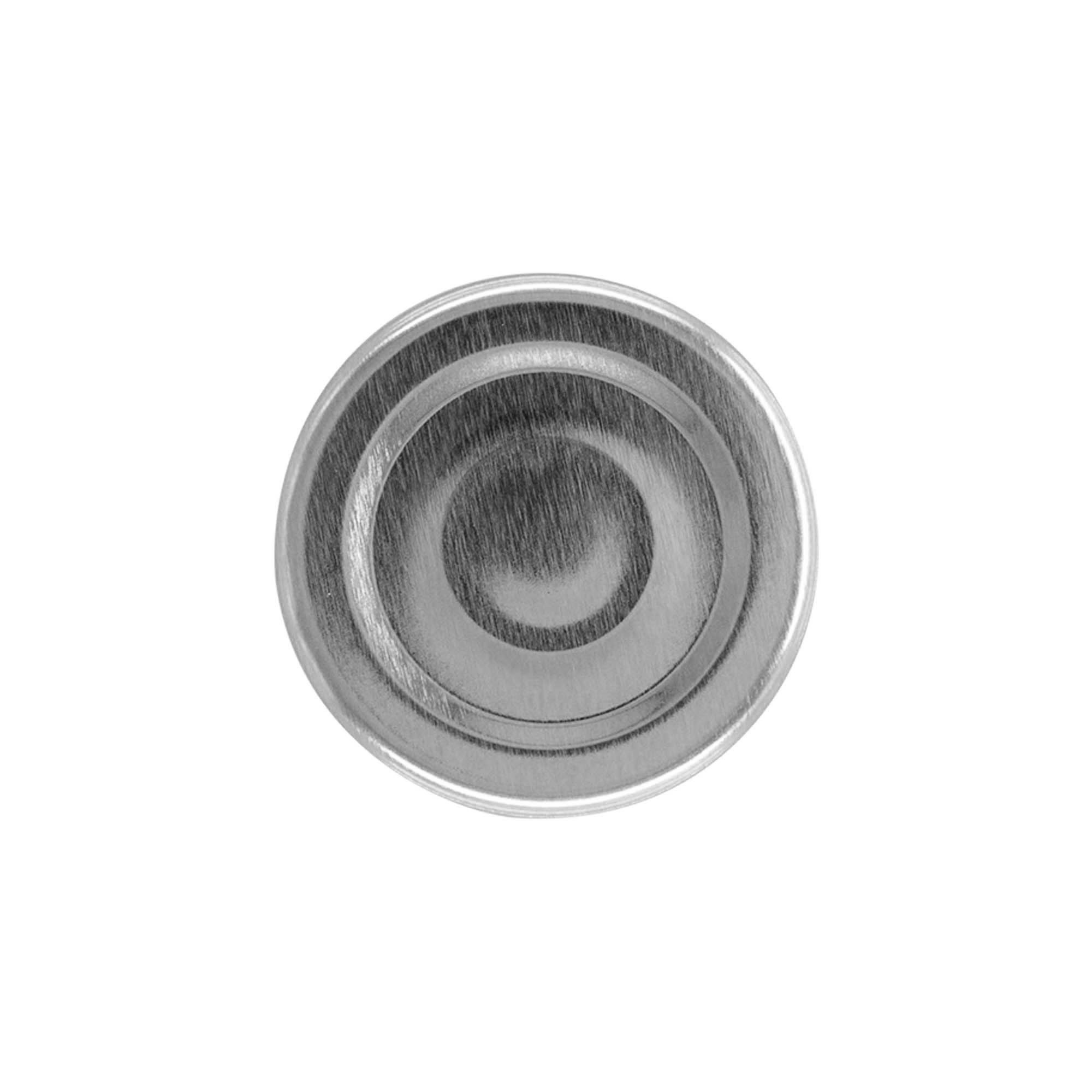 Twist-off lid, tinplate, silver, for opening: TO 43 Twist-off lid, tinplate, silver, for opening: TO 43