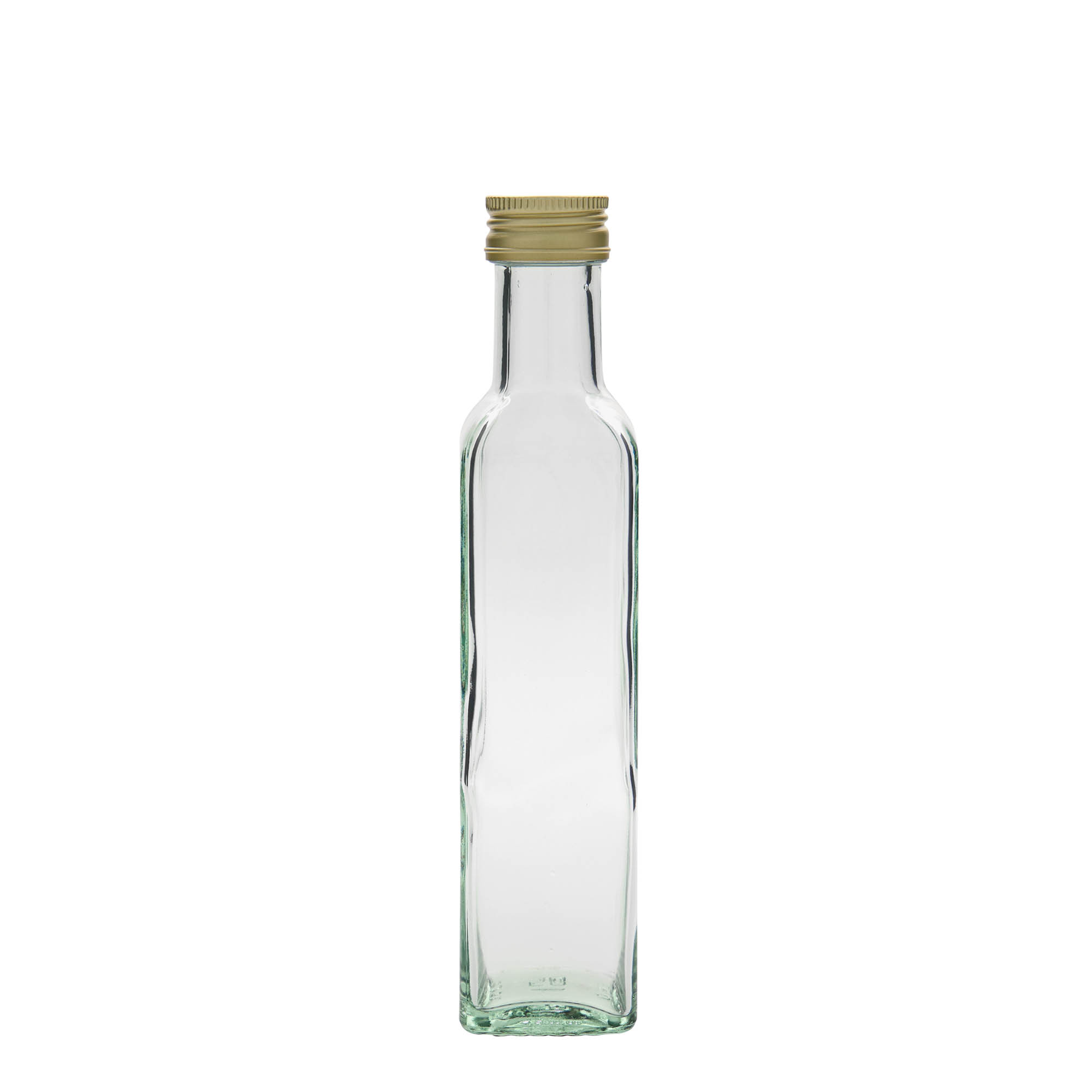 250 ml glass bottle 'Marasca', square, opening: PP 31.5