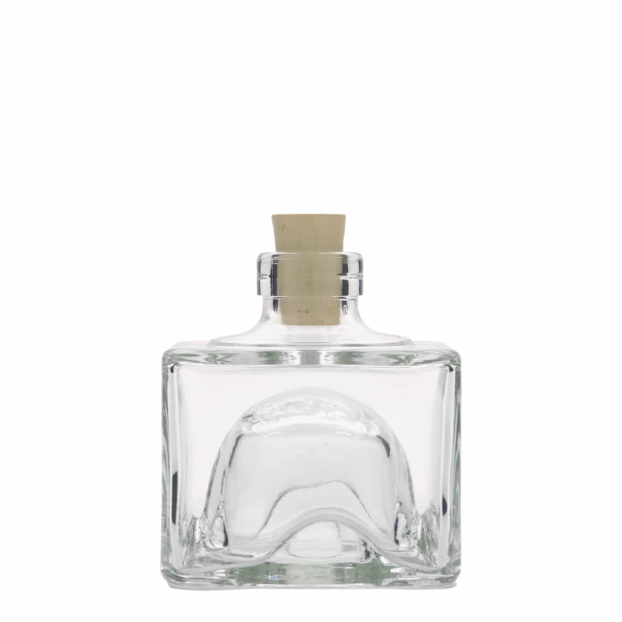 200 ml glass bottle 'Cocolores', square, opening: cork