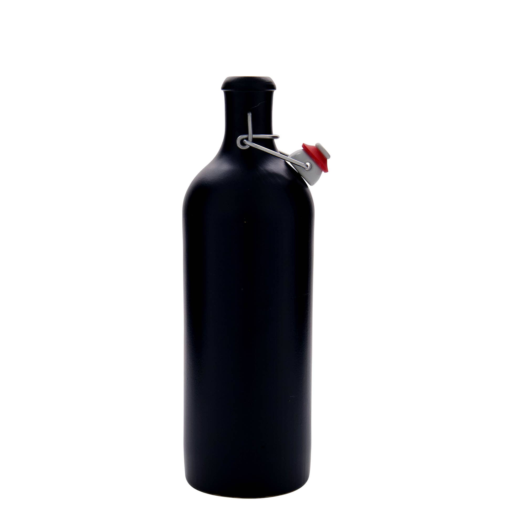 750 ml earthenware jug, stoneware, black, opening: swing-top closure