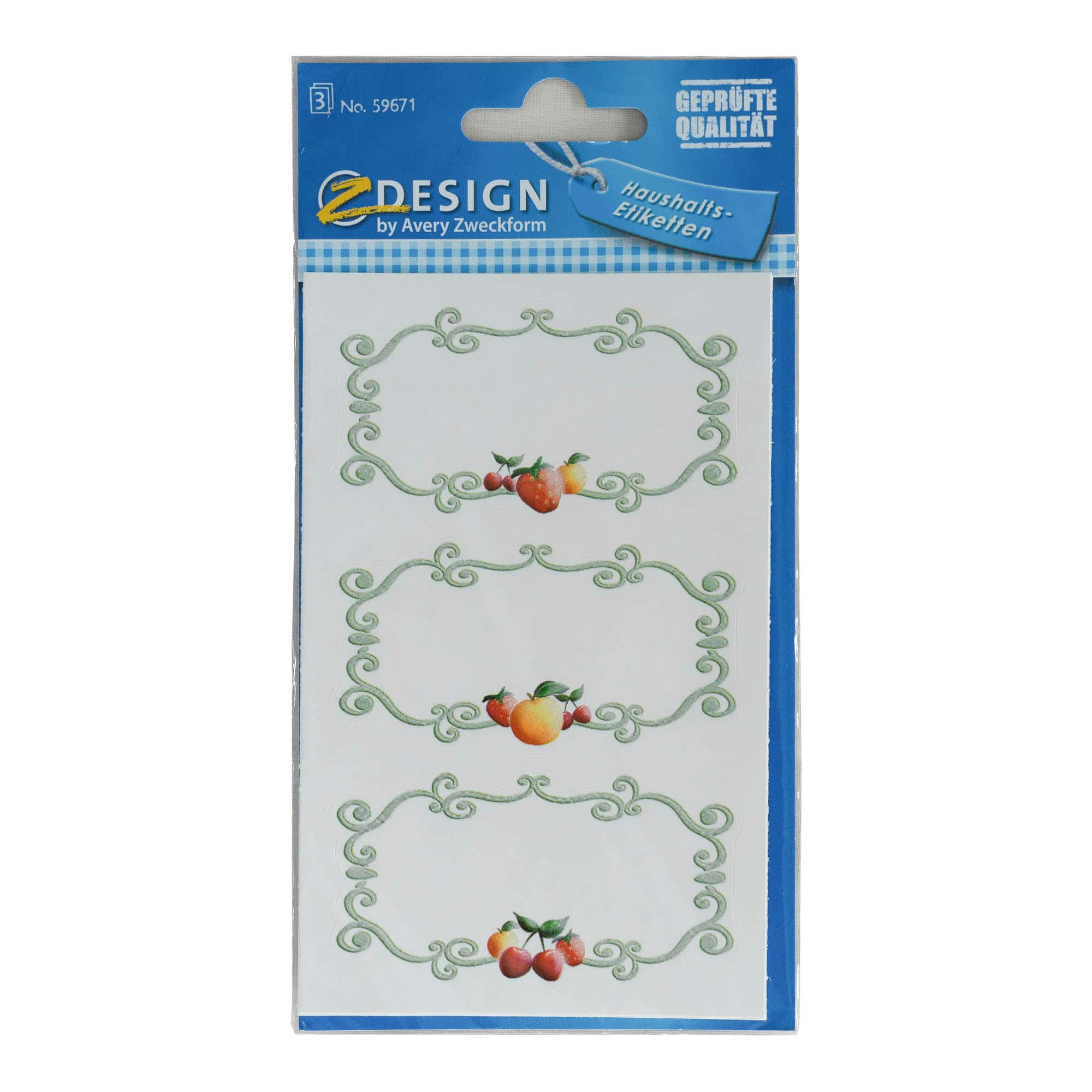 Zweckform Labels 'Fruit Frame', rectangular, paper, multicoloured