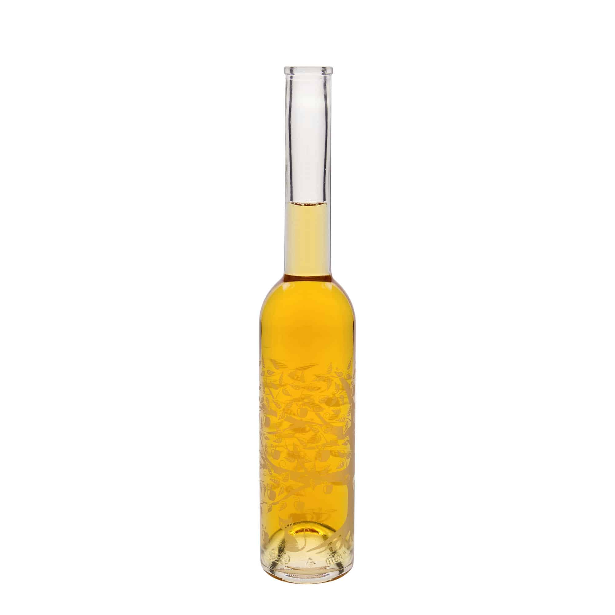 350 ml glass bottle 'Opera', motif: apple tree, opening: cork 350 ml glass bottle 'Opera', motif: apple tree, opening: cork