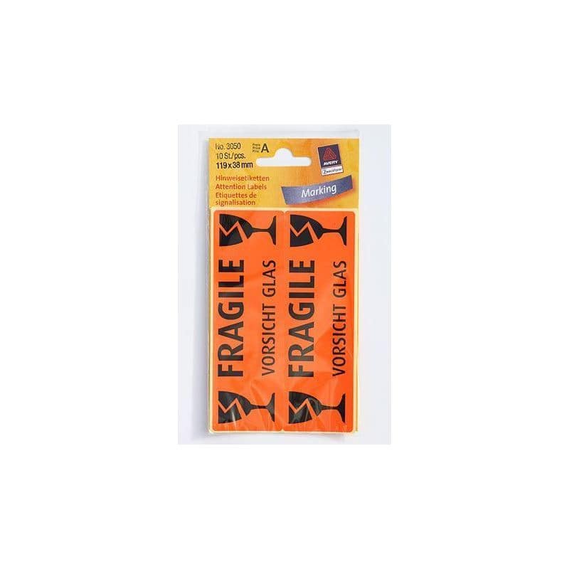 Zweckform Sticker 'Caution Glass', paper, black-orange