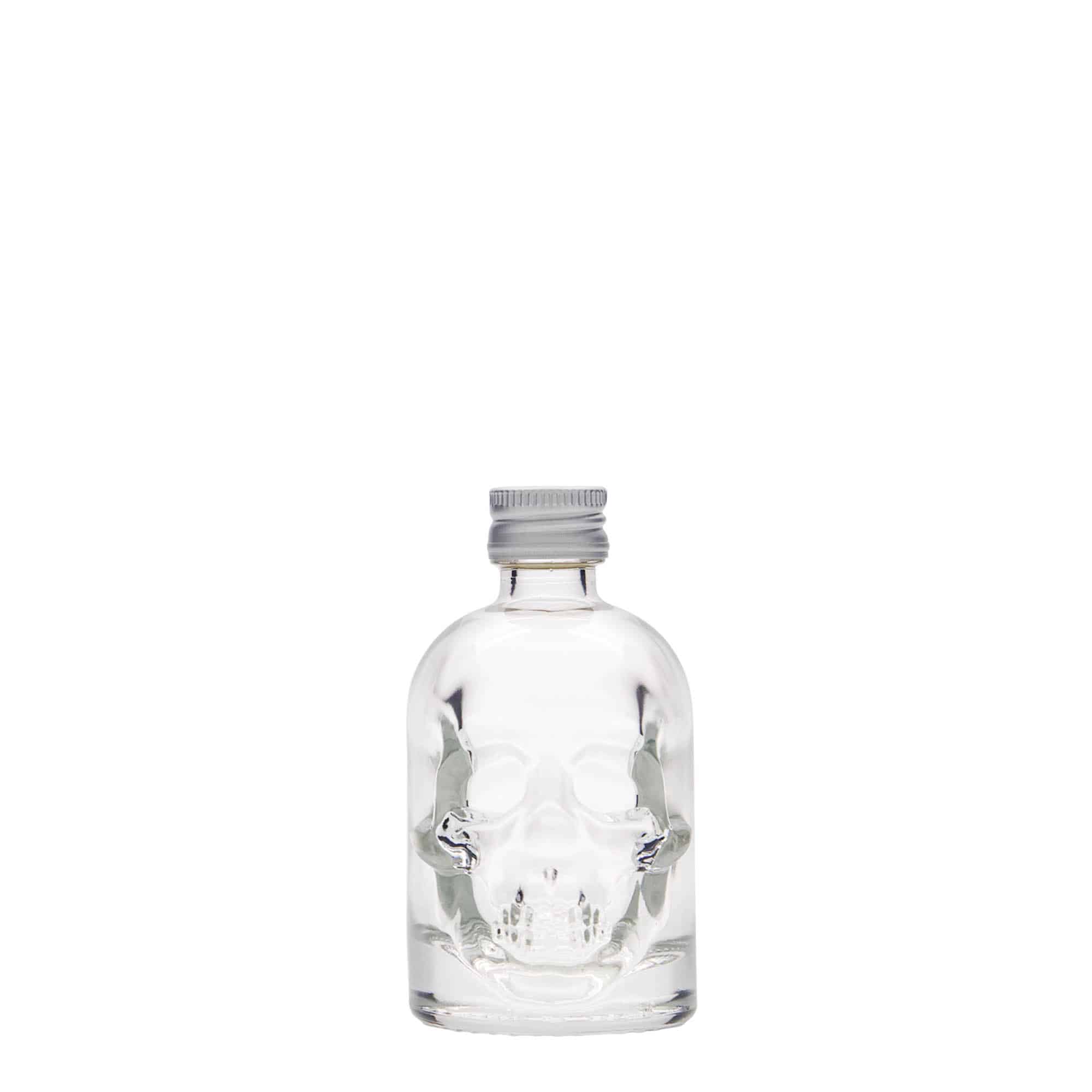 50 ml glass bottle 'Skull', closure: PP 18