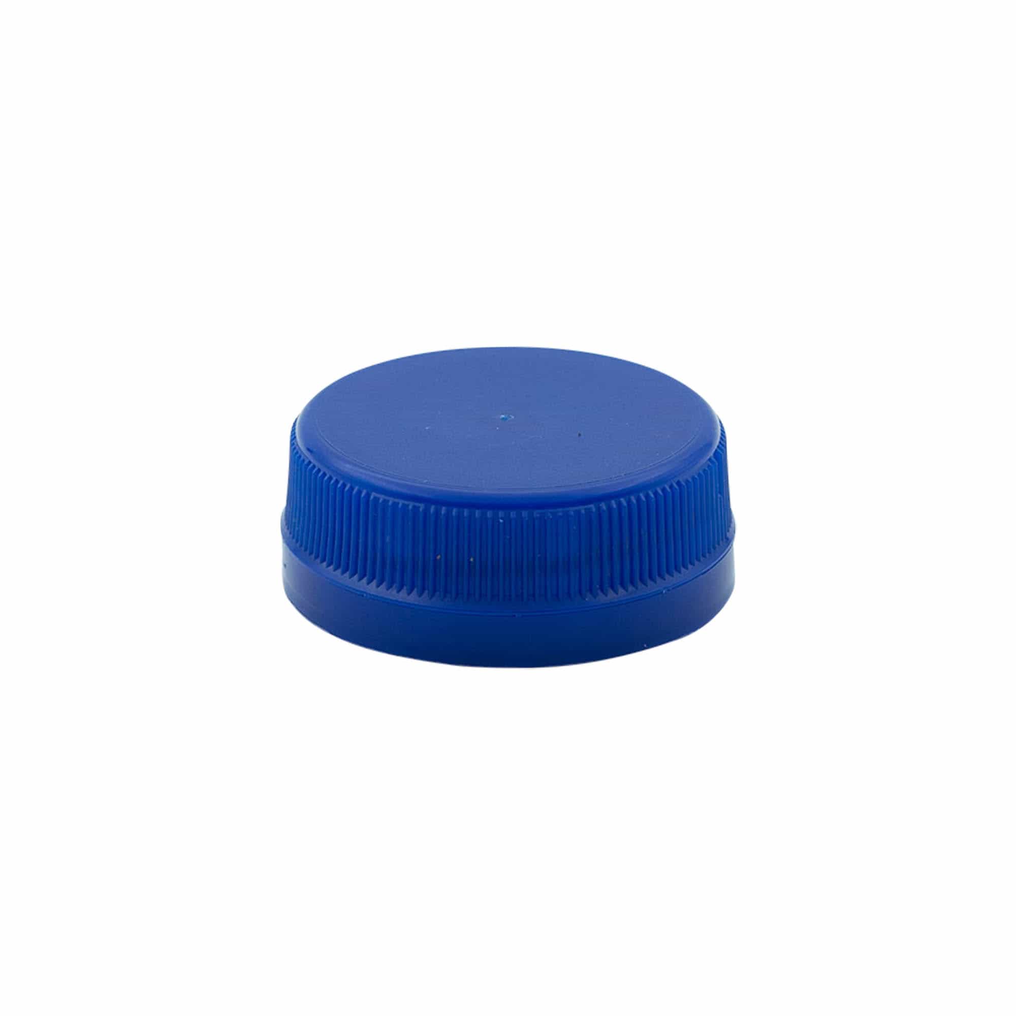 Screw cap two-start thread, PE plastic, blue, for opening: PET 38 mm