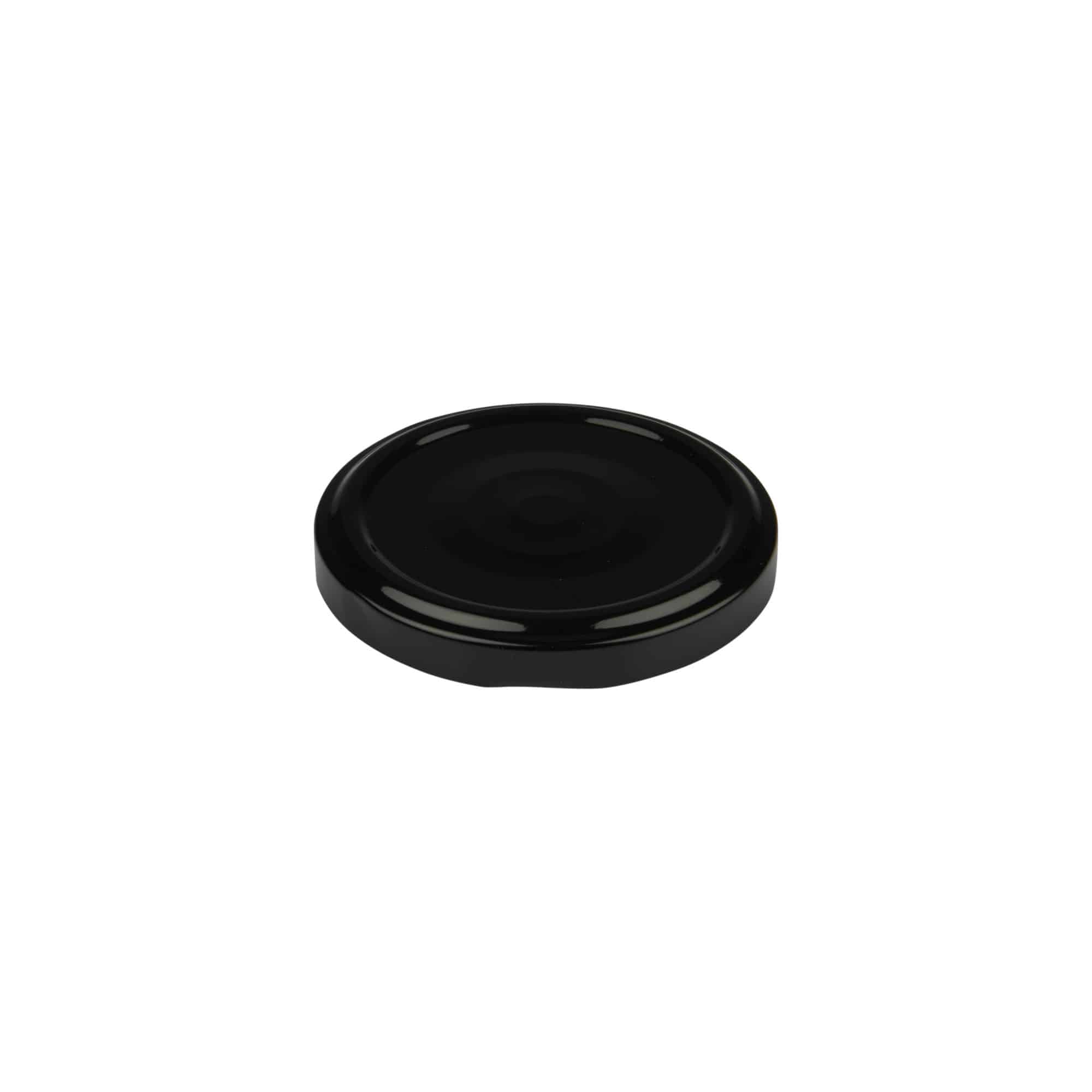 Twist-off lid, tinplate, black, for opening: TO 66