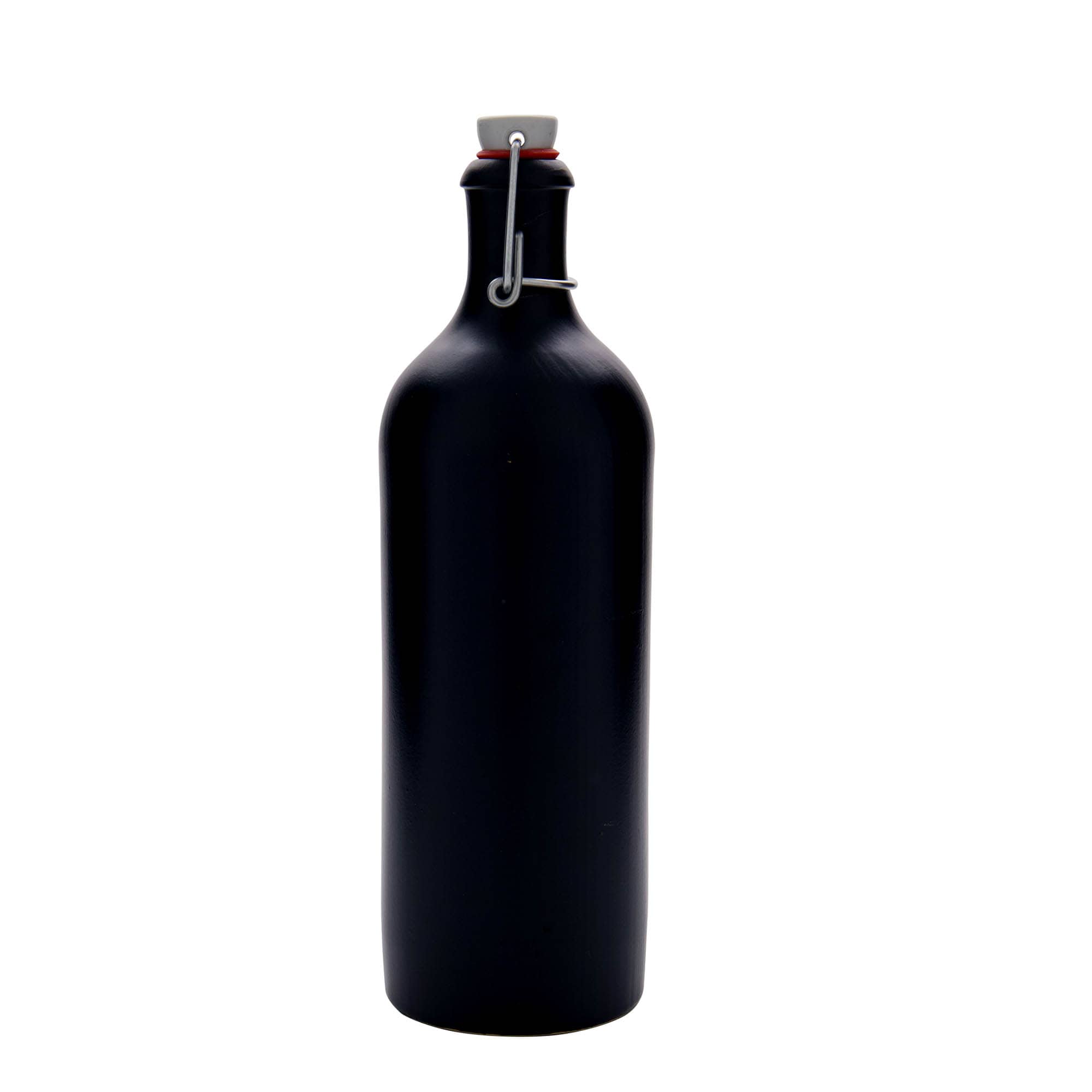 750 ml earthen jug, stoneware, black, closure: swing top