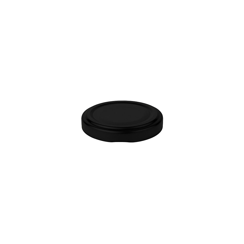 Twist-off lid, tinplate, black, for opening: TO 48 Twist-off lid, tinplate, black, for opening: TO 48