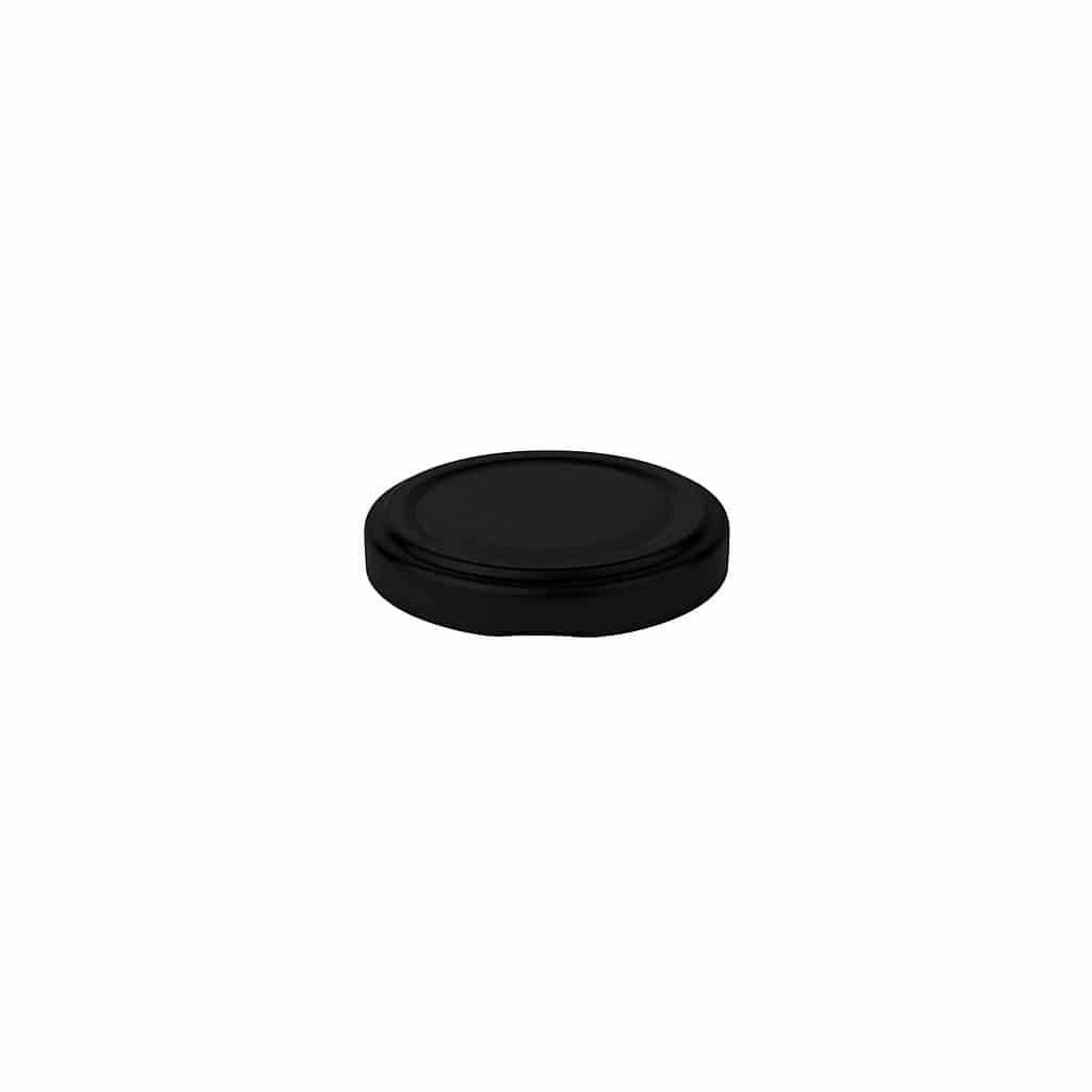 Twist-off lid, tinplate, black, for opening: TO 48