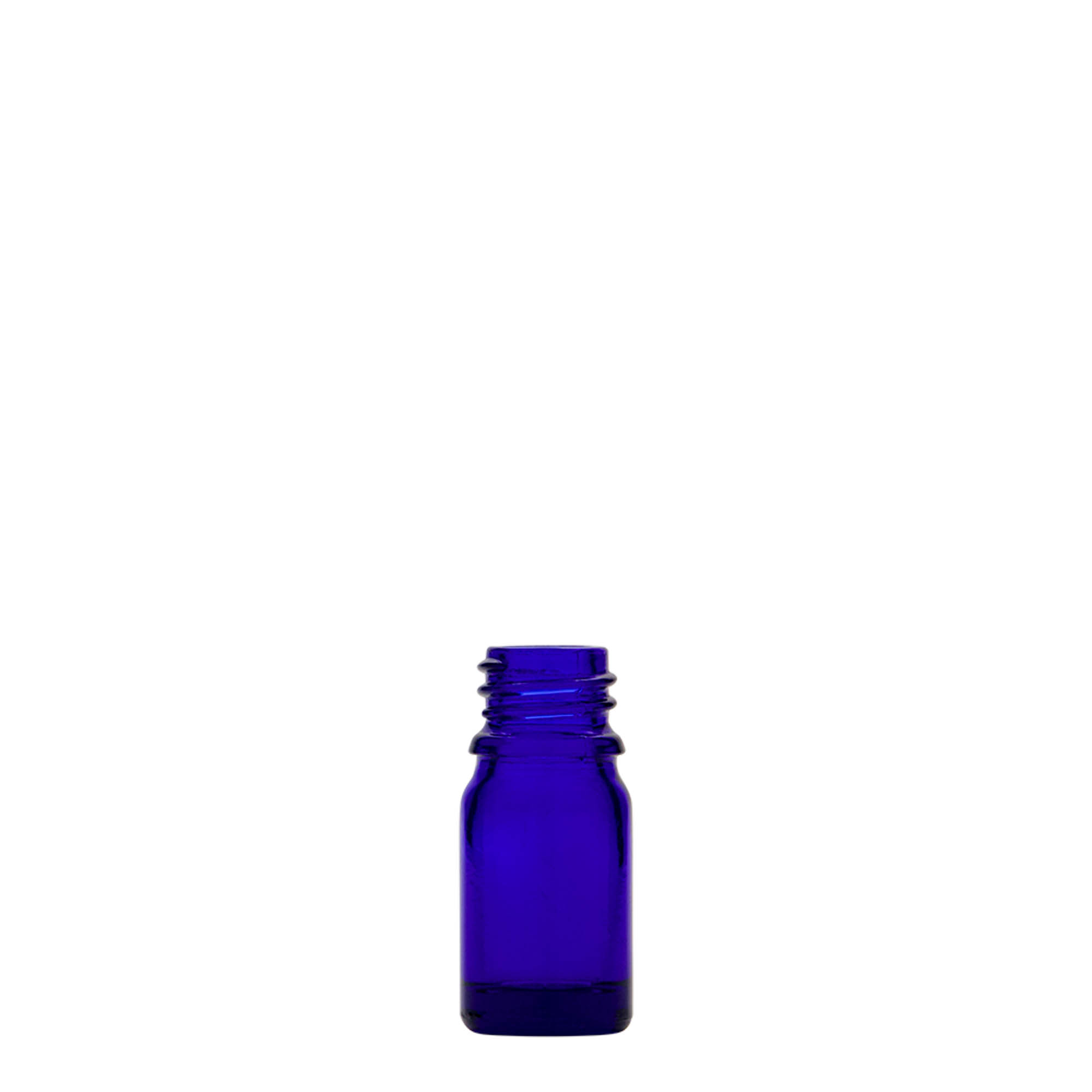 5 ml medicine bottle, glass, royal blue, opening: DIN 18